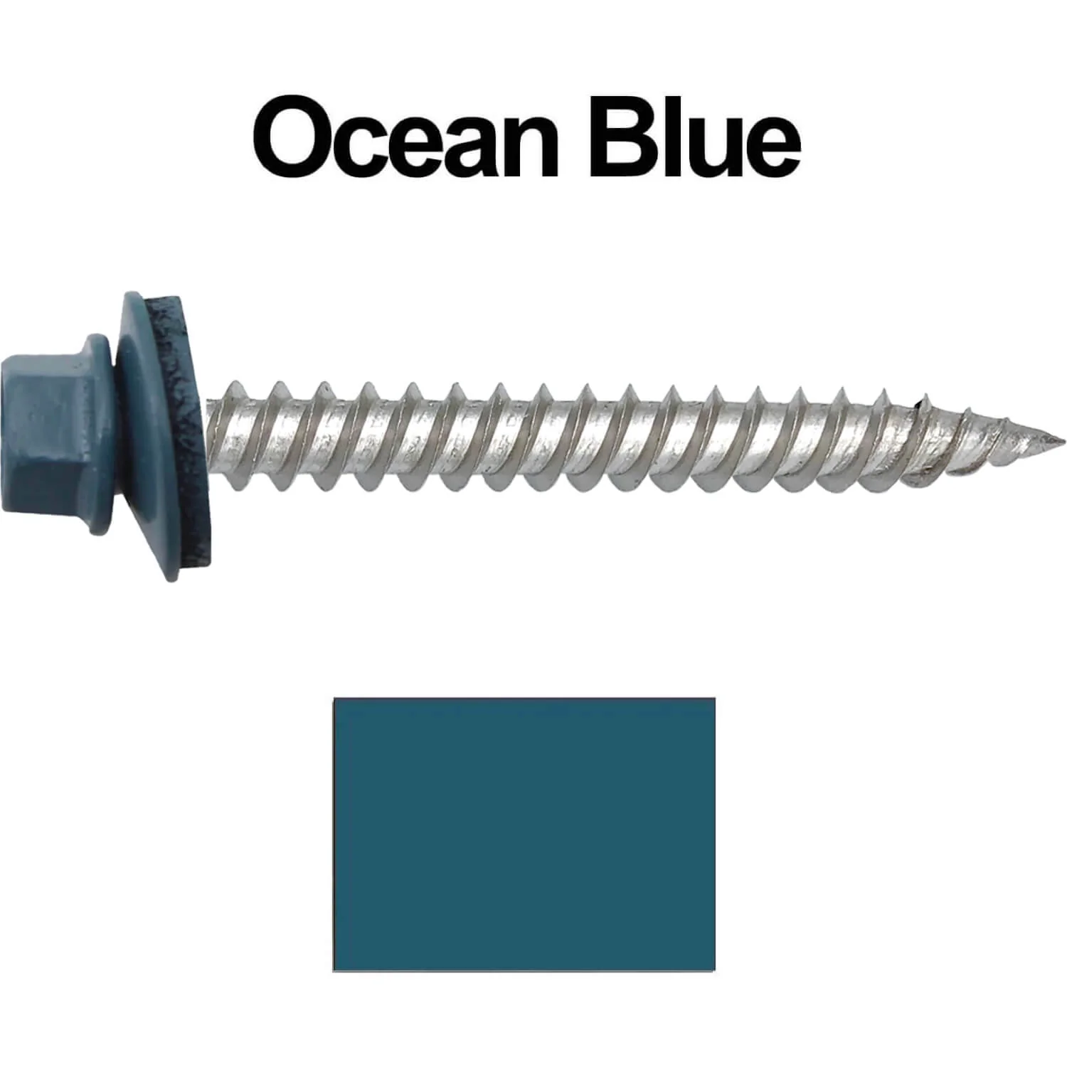 12 x 2"  Stainless Steel Metal Roofing Screw - Hex ReGrip Washer Head - Self starting/self tapping - EPDM washer. Colored head. - Image 12