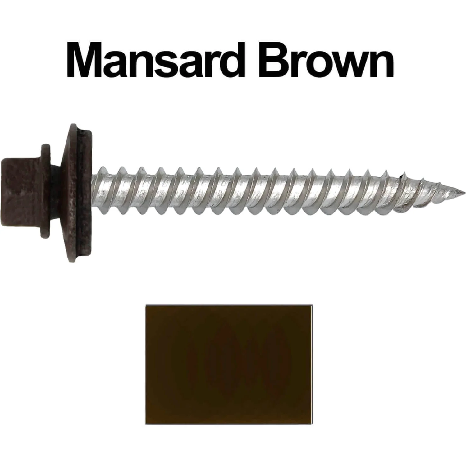 12 x 2"  Stainless Steel Metal Roofing Screw - Hex ReGrip Washer Head - Self starting/self tapping - EPDM washer. Colored head. - Image 13