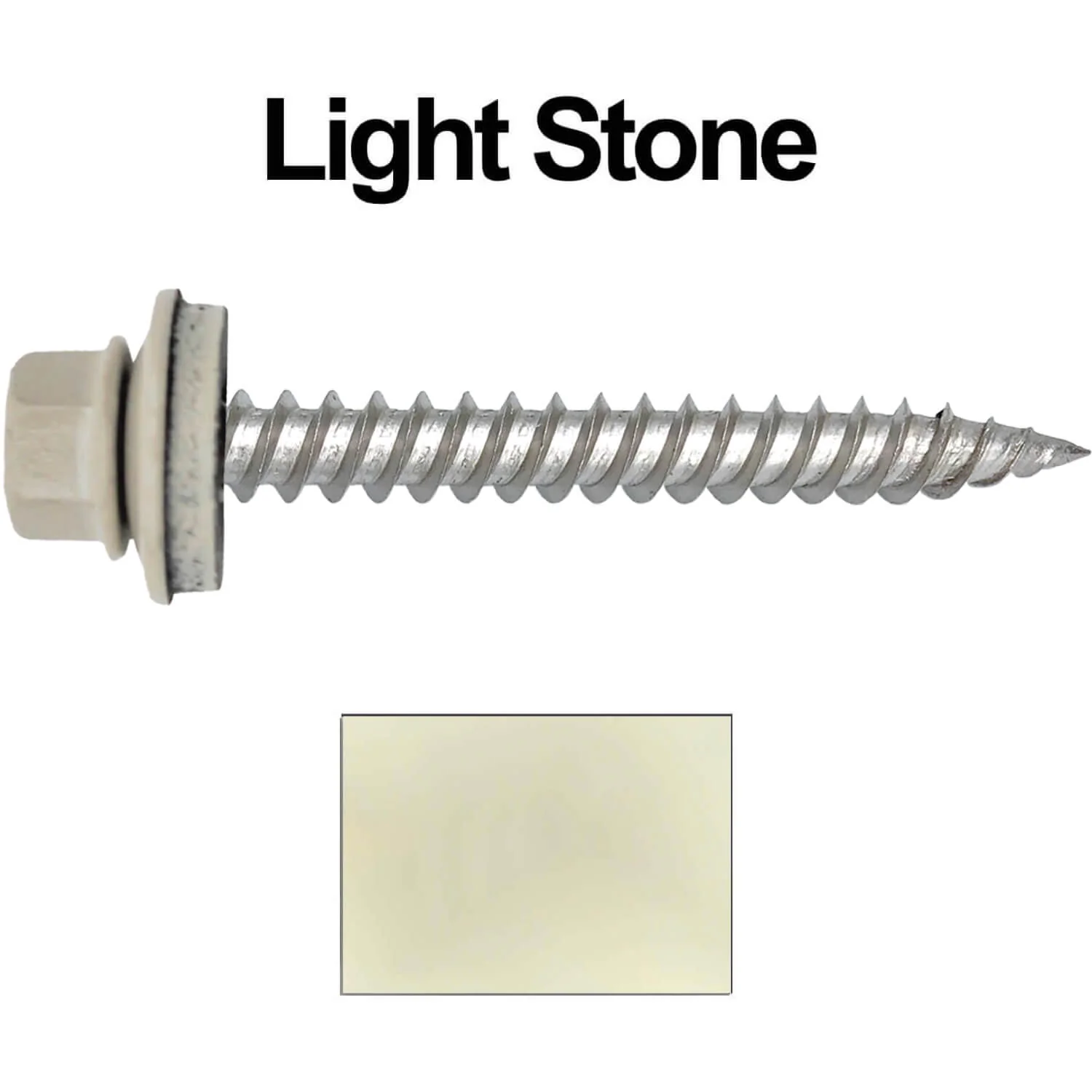 12 x 2"  Stainless Steel Metal Roofing Screw - Hex ReGrip Washer Head - Self starting/self tapping - EPDM washer. Colored head. - Image 14
