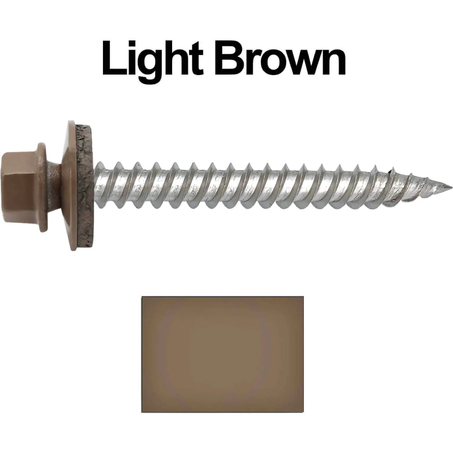 12 x 2"  Stainless Steel Metal Roofing Screw - Hex ReGrip Washer Head - Self starting/self tapping - EPDM washer. Colored head. - Image 16