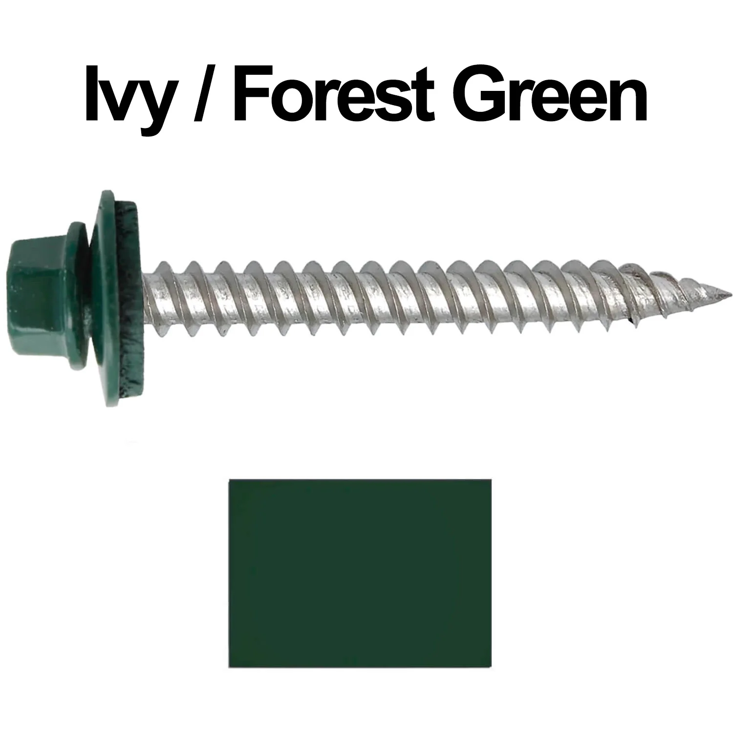 12 x 2"  Stainless Steel Metal Roofing Screw - Hex ReGrip Washer Head - Self starting/self tapping - EPDM washer. Colored head. - Image 17
