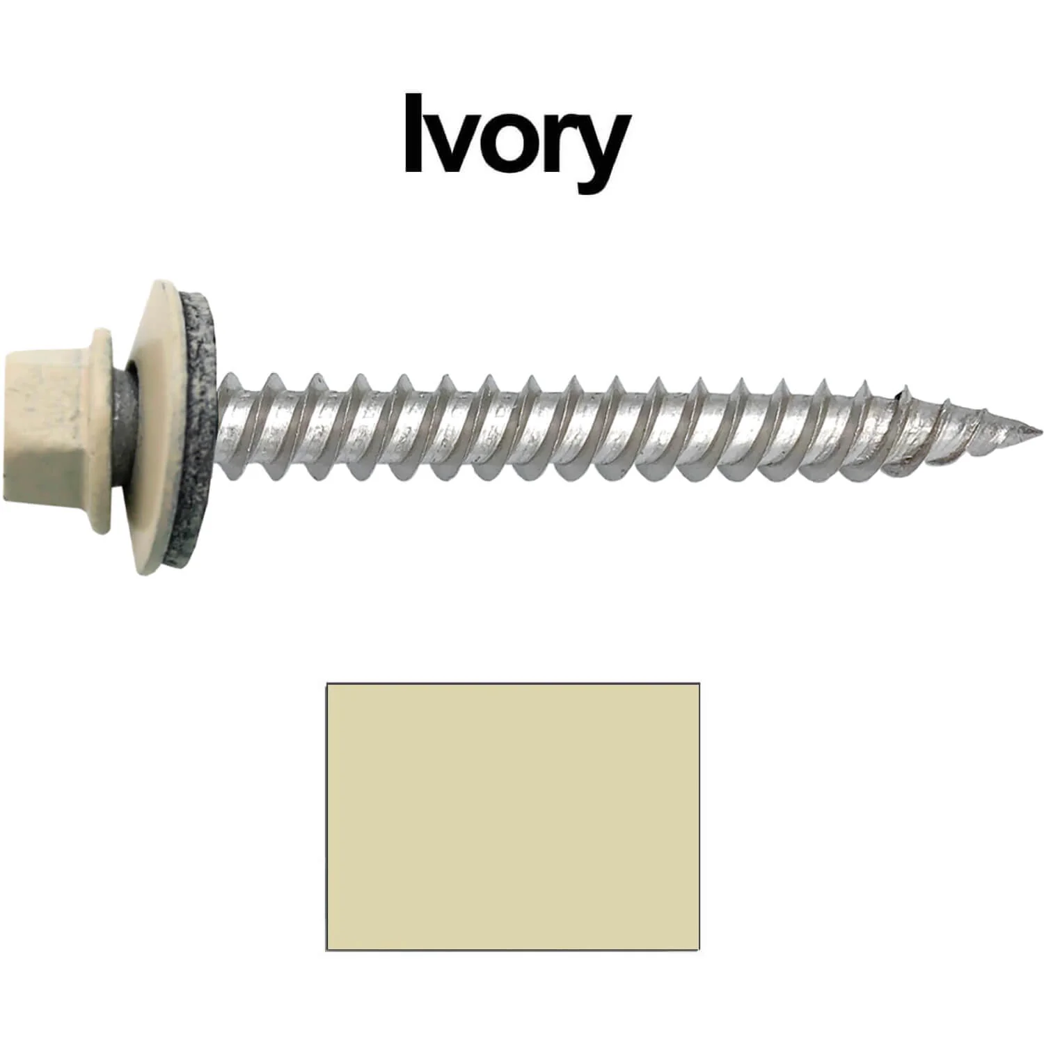 12 x 2"  Stainless Steel Metal Roofing Screw - Hex ReGrip Washer Head - Self starting/self tapping - EPDM washer. Colored head. - Image 18
