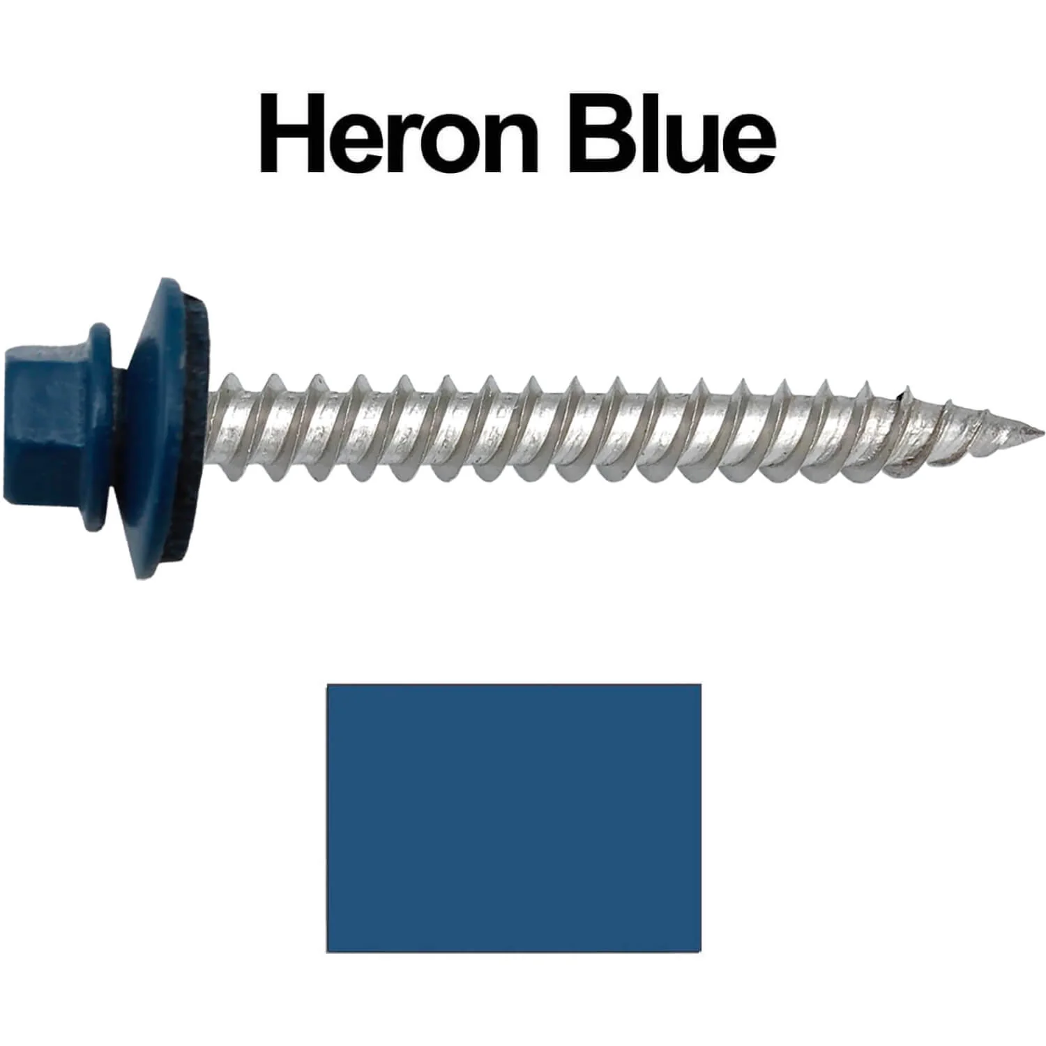 12 x 2"  Stainless Steel Metal Roofing Screw - Hex ReGrip Washer Head - Self starting/self tapping - EPDM washer. Colored head. - Image 19