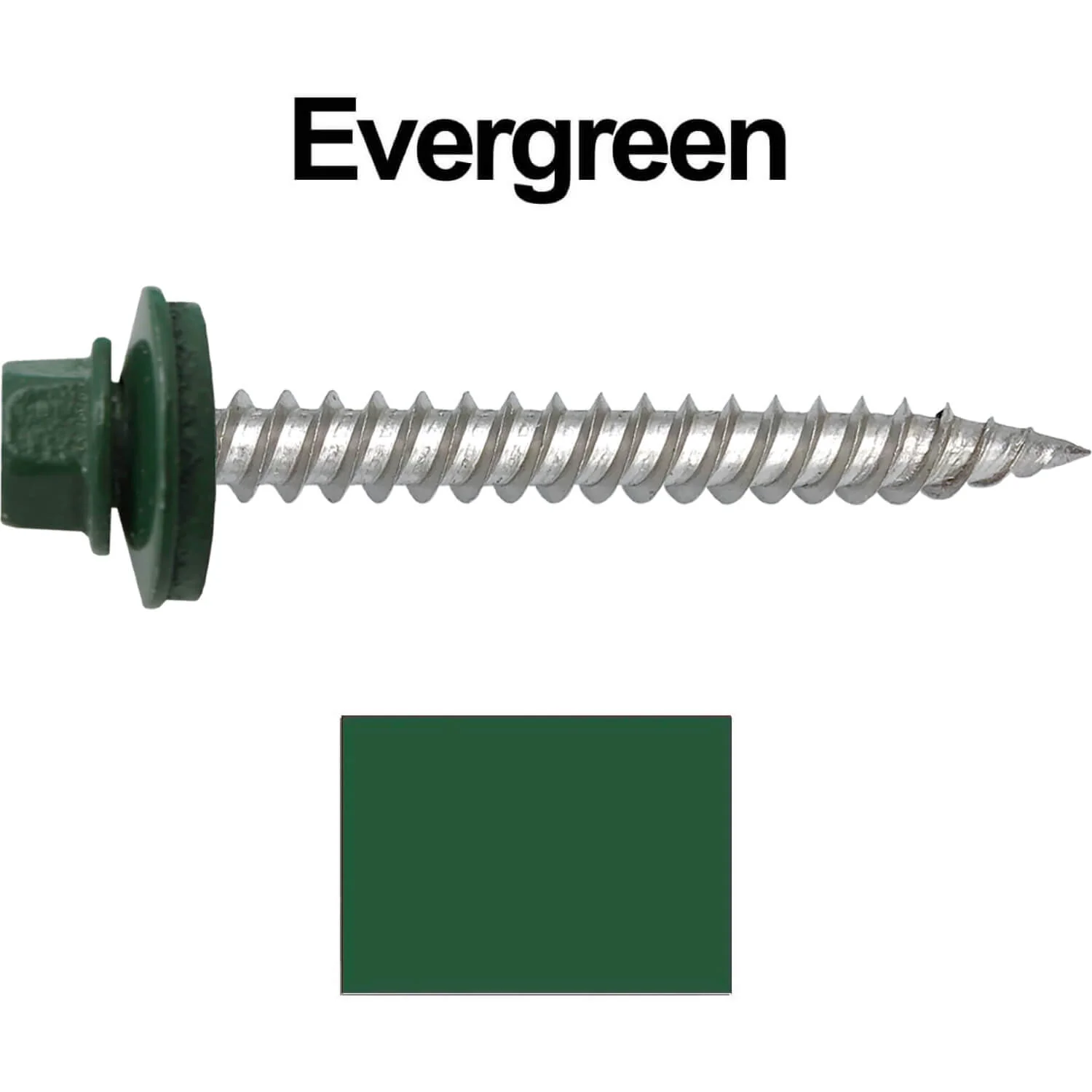 12 x 2"  Stainless Steel Metal Roofing Screw - Hex ReGrip Washer Head - Self starting/self tapping - EPDM washer. Colored head. - Image 24
