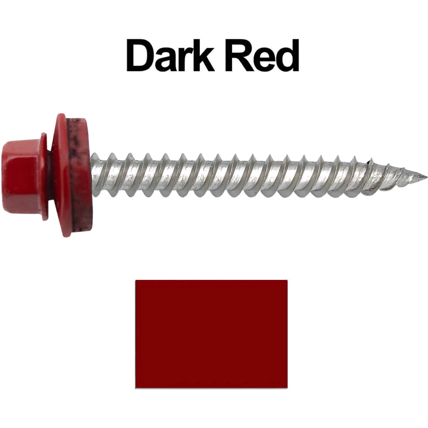 12 x 2"  Stainless Steel Metal Roofing Screw - Hex ReGrip Washer Head - Self starting/self tapping - EPDM washer. Colored head. - Image 25