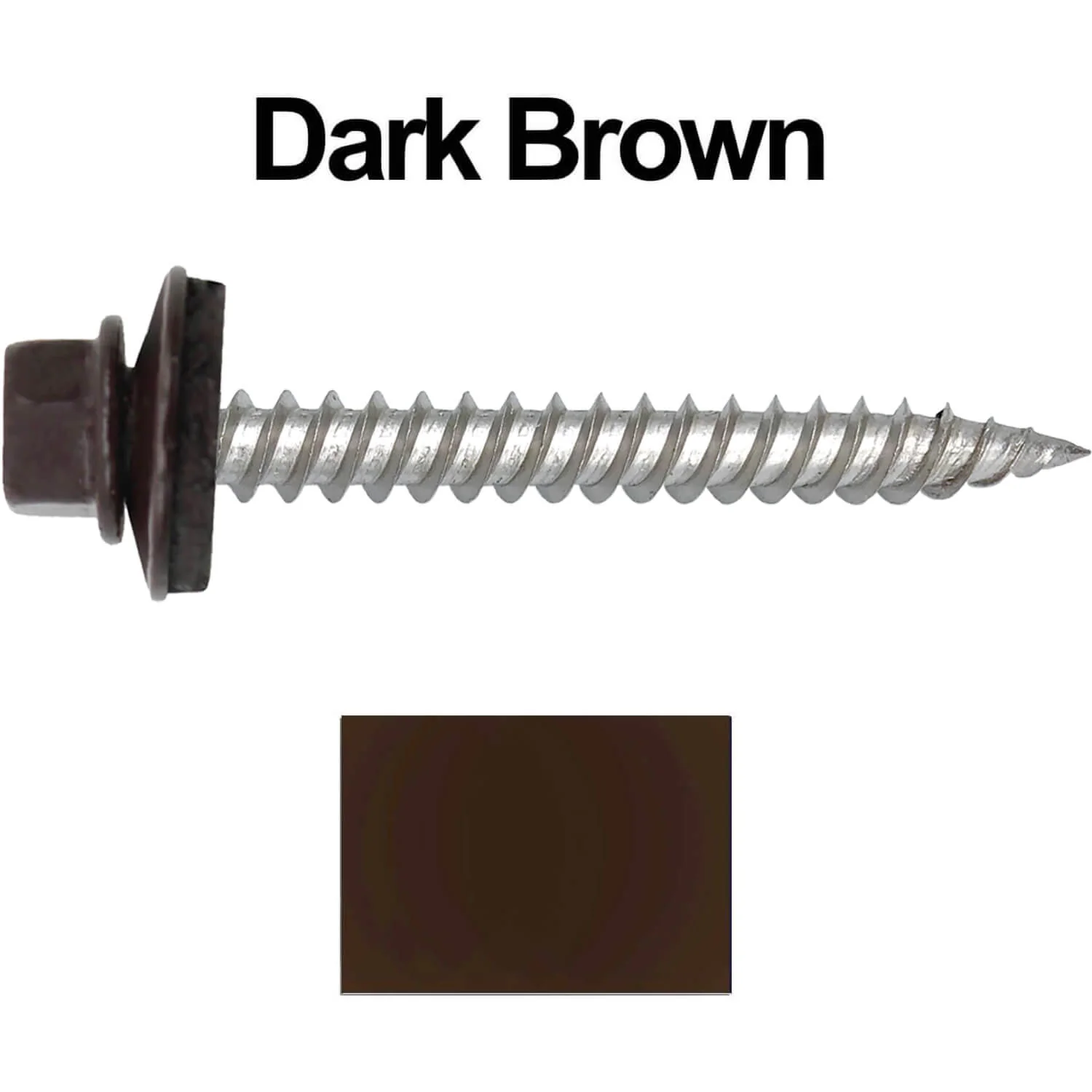 12 x 2"  Stainless Steel Metal Roofing Screw - Hex ReGrip Washer Head - Self starting/self tapping - EPDM washer. Colored head. - Image 26