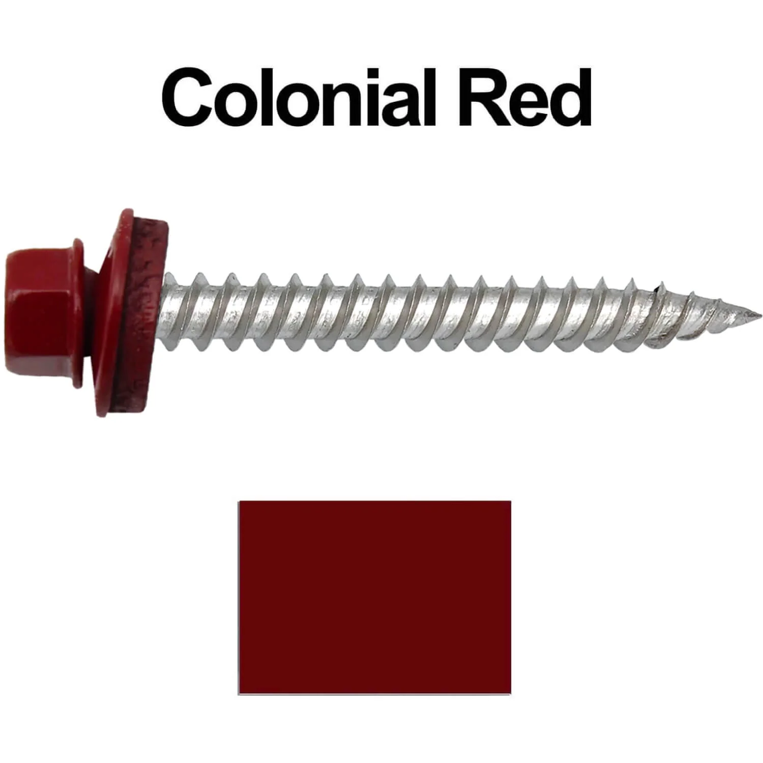 12 x 2"  Stainless Steel Metal Roofing Screw - Hex ReGrip Washer Head - Self starting/self tapping - EPDM washer. Colored head. - Image 31