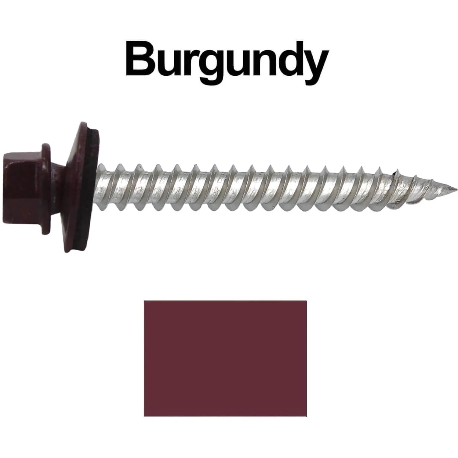 12 x 2"  Stainless Steel Metal Roofing Screw - Hex ReGrip Washer Head - Self starting/self tapping - EPDM washer. Colored head. - Image 34