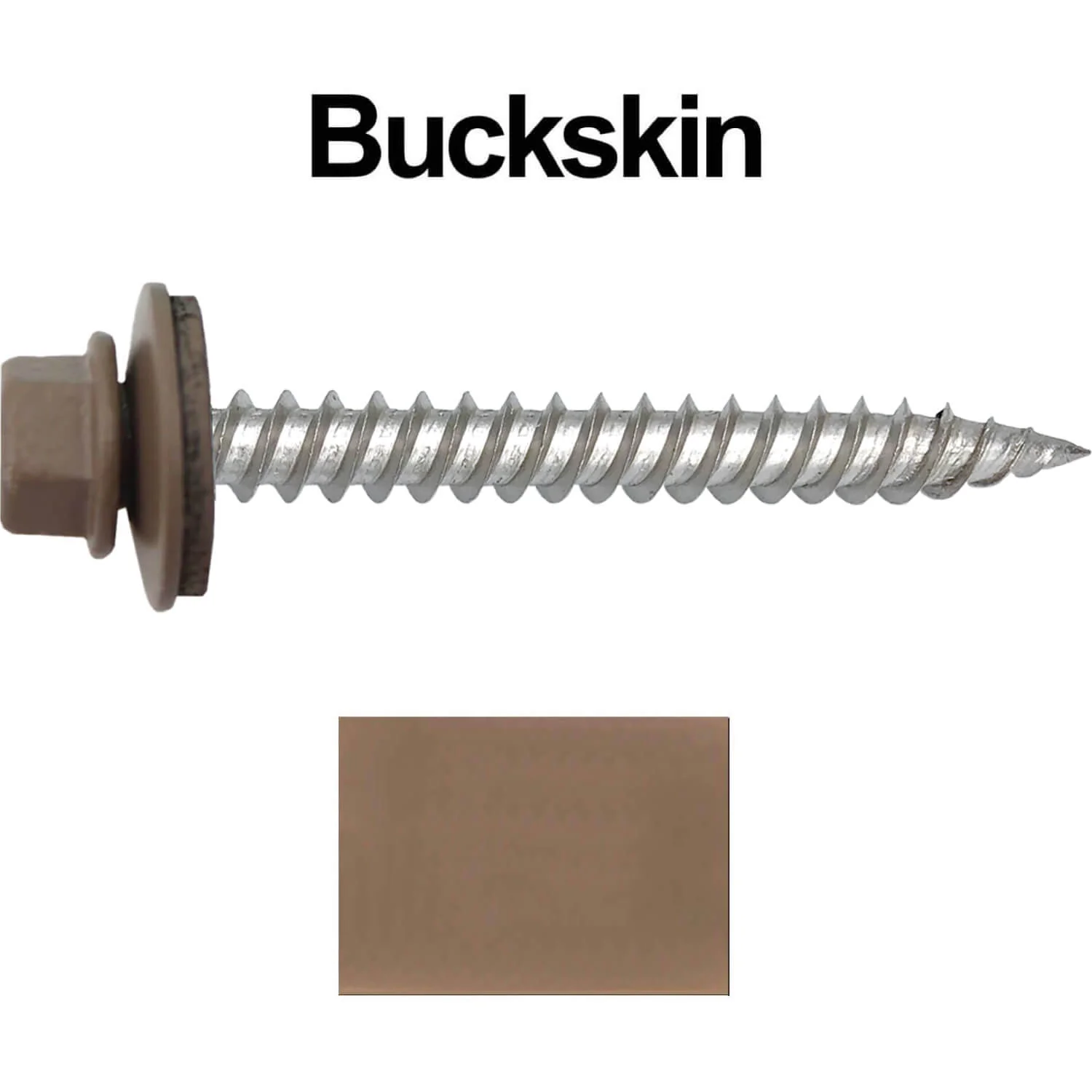 12 x 2"  Stainless Steel Metal Roofing Screw - Hex ReGrip Washer Head - Self starting/self tapping - EPDM washer. Colored head. - Image 35