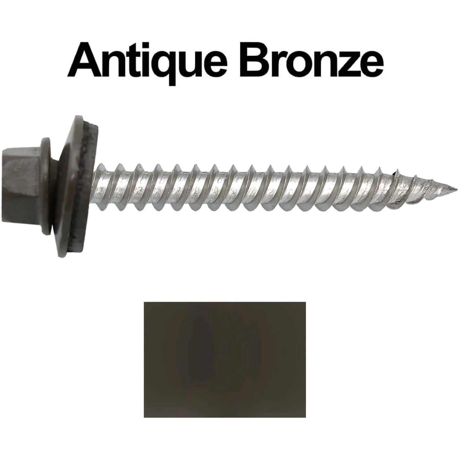 12 x 2"  Stainless Steel Metal Roofing Screw - Hex ReGrip Washer Head - Self starting/self tapping - EPDM washer. Colored head. - Image 39