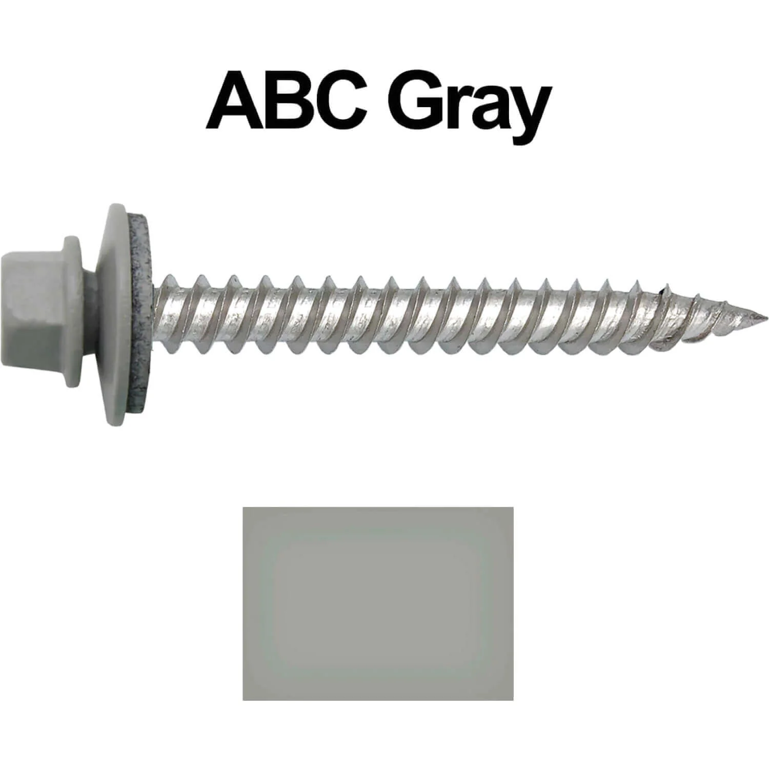 12 x 2"  Stainless Steel Metal Roofing Screw - Hex ReGrip Washer Head - Self starting/self tapping - EPDM washer. Colored head. - Image 40