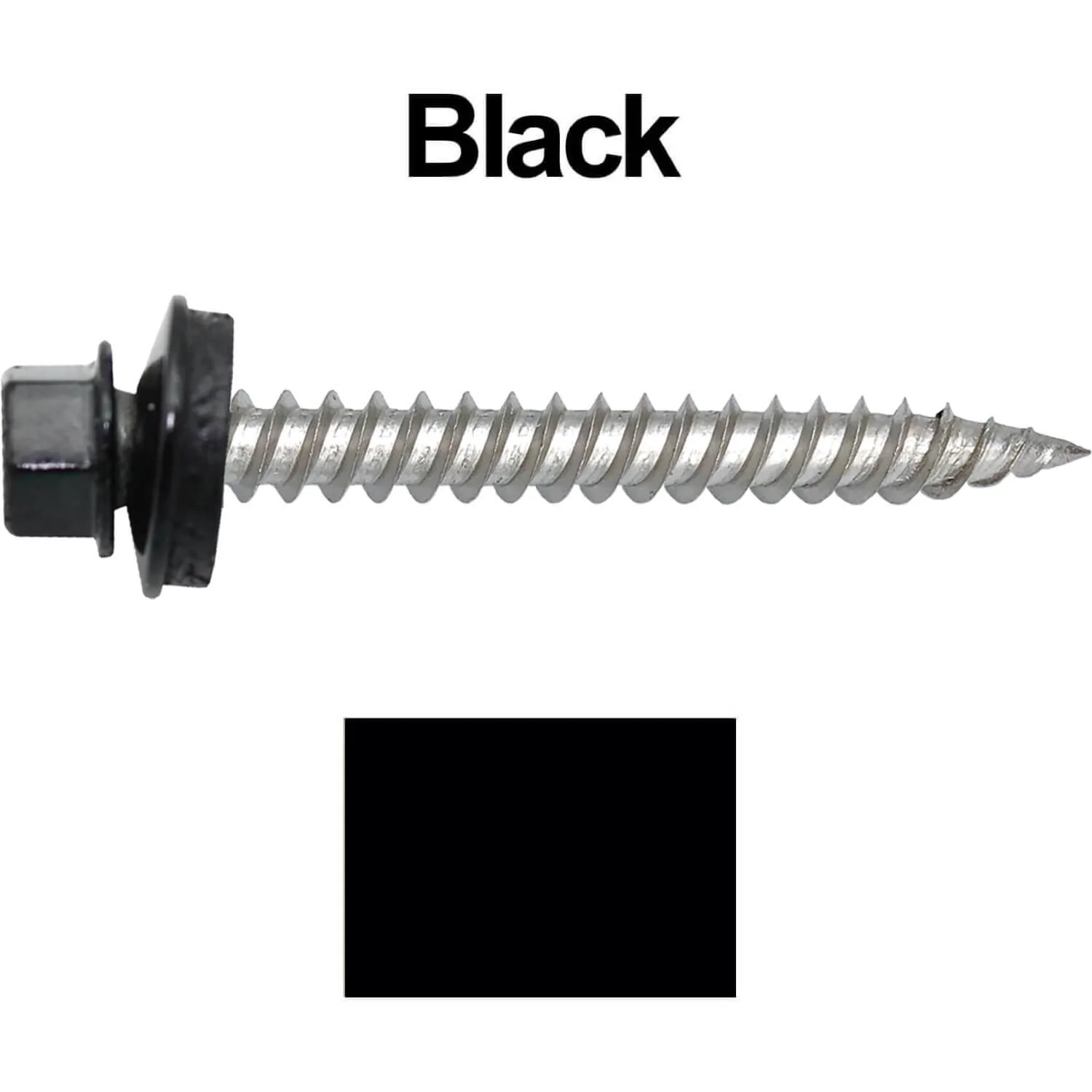 12 x 2"  Stainless Steel Metal Roofing Screw - Hex ReGrip Washer Head - Self starting/self tapping - EPDM washer. Colored head. - Image 42