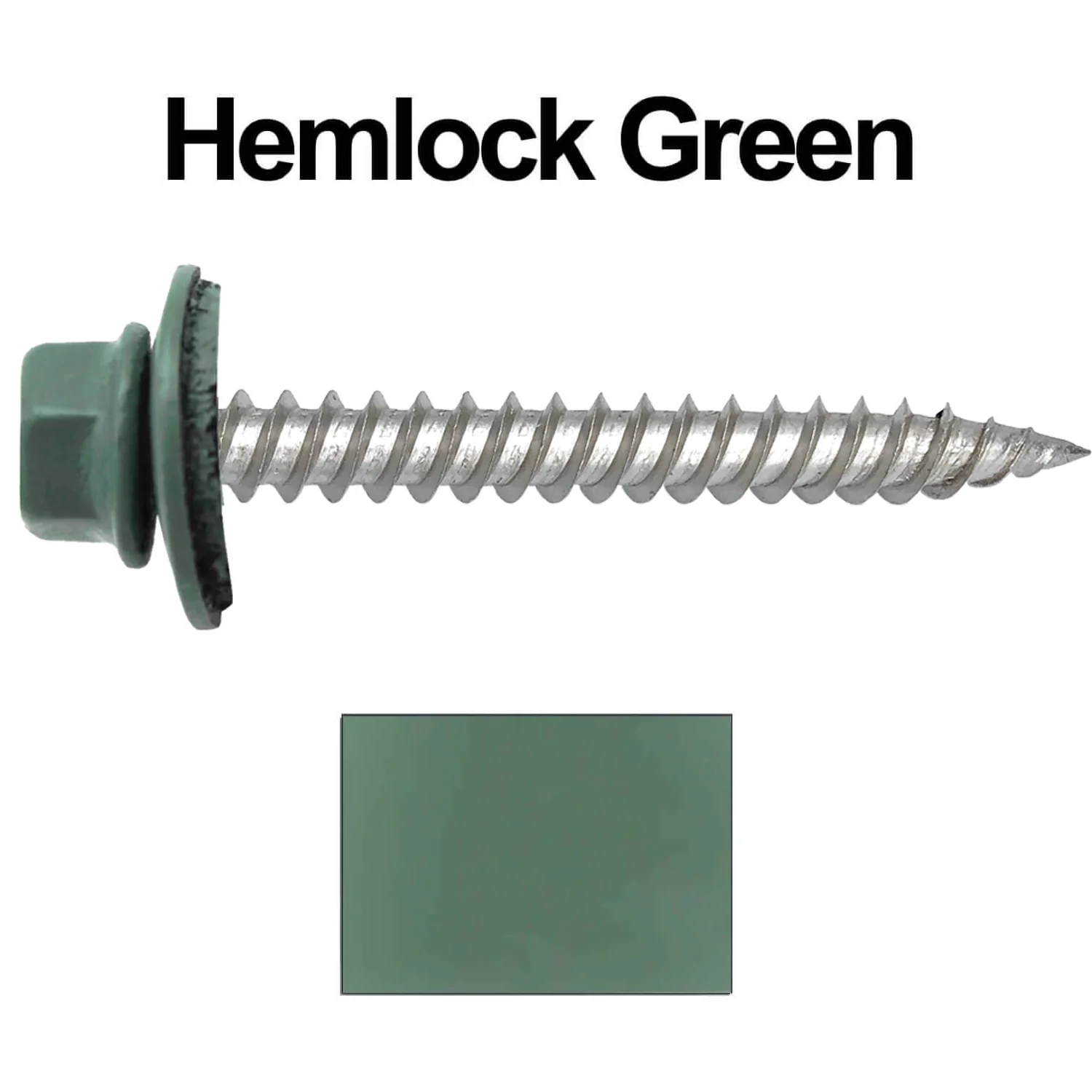 12 x 2"  Stainless Steel Metal Roofing Screw - Hex ReGrip Washer Head - Self starting/self tapping - EPDM washer. Colored head. - Image 91