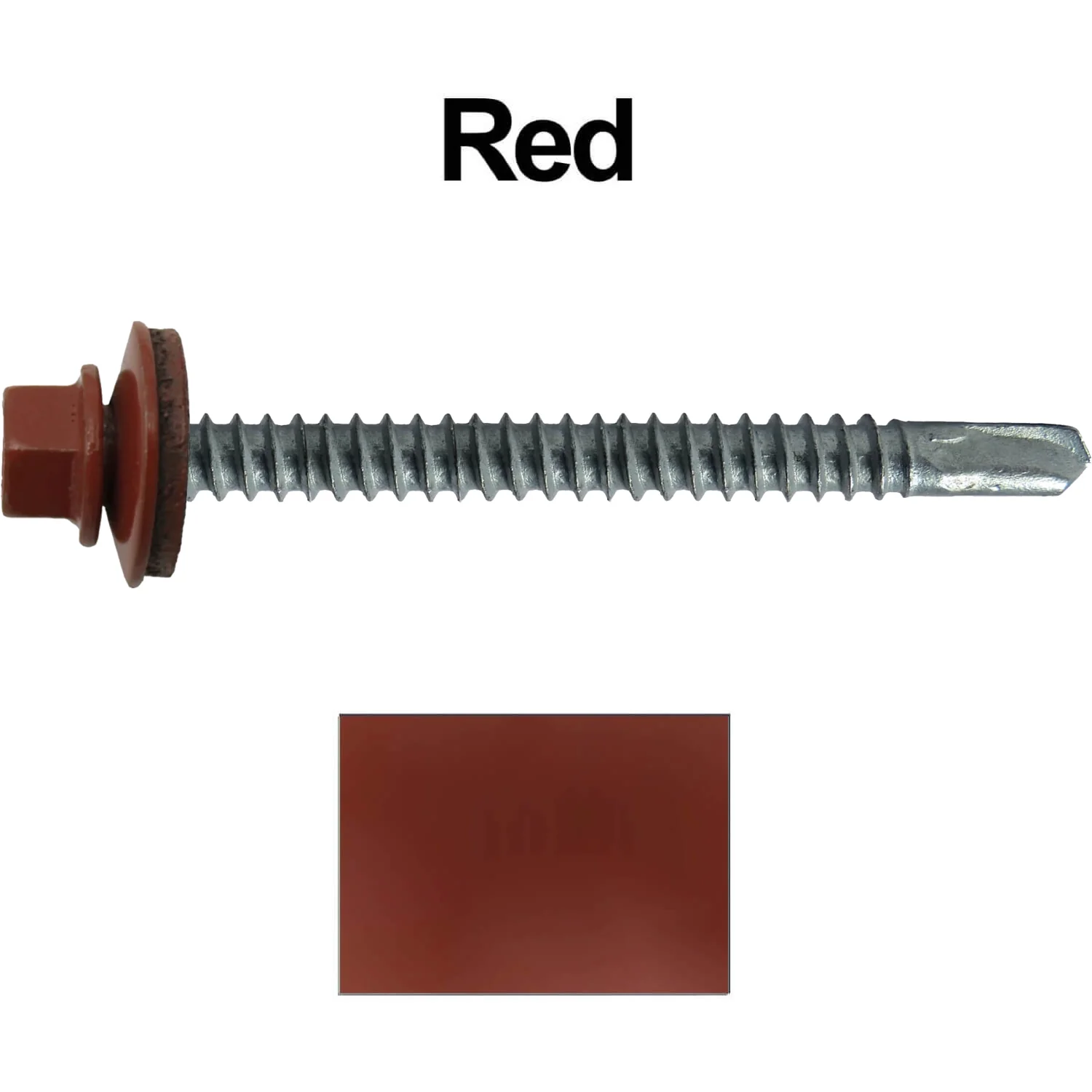 #12 X 3" Metal to Metal Type #3 Roofing Screws - Hex Washer Head - Self starting/self tapping - 5/8" EPDM washer. Colored head. - Image 108