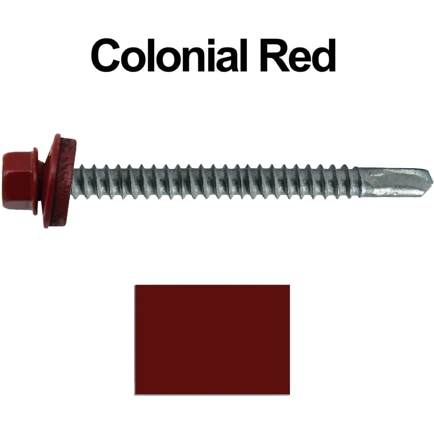 #12 X 3" Metal to Metal Type #3 Roofing Screws - Hex Washer Head - Self starting/self tapping - 5/8" EPDM washer. Colored head. - Image 111