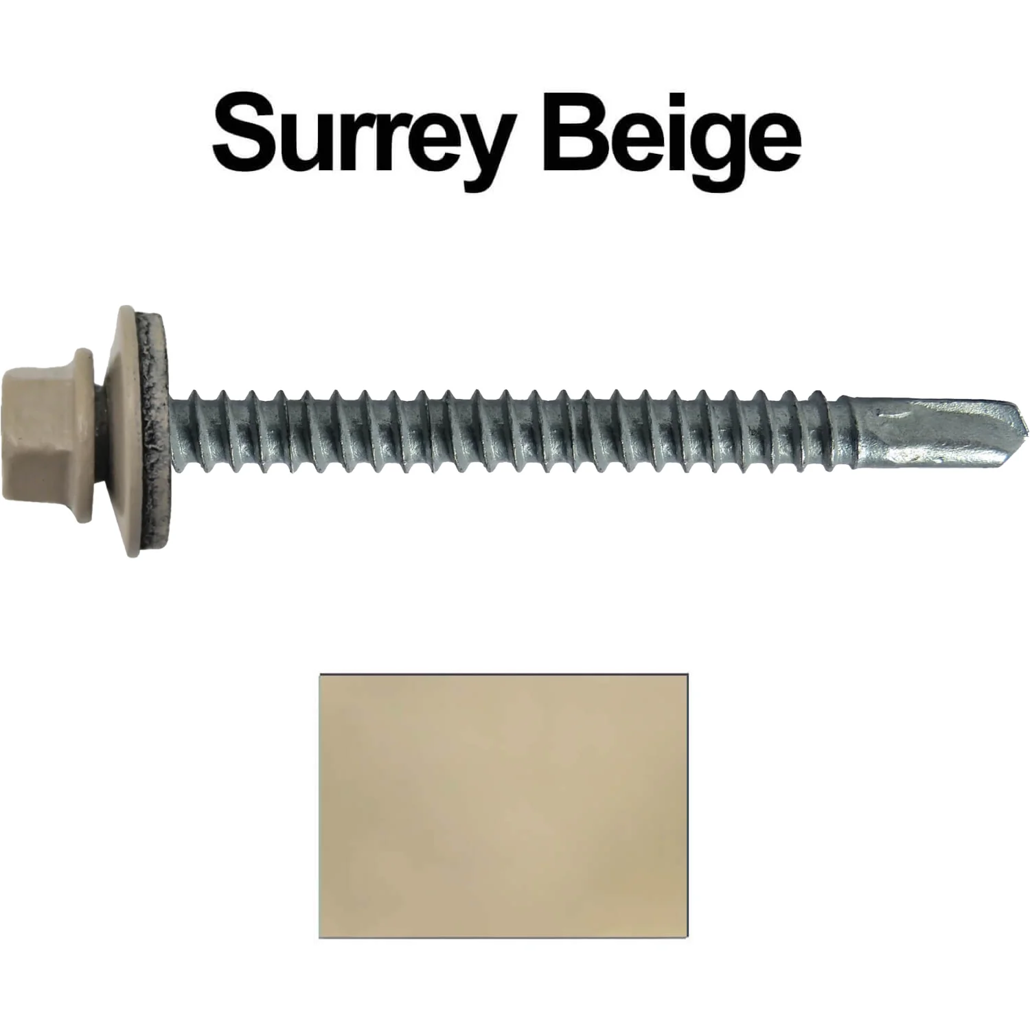 #12 X 3" Metal to Metal Type #3 Roofing Screws - Hex Washer Head - Self starting/self tapping - 5/8" EPDM washer. Colored head. - Image 64