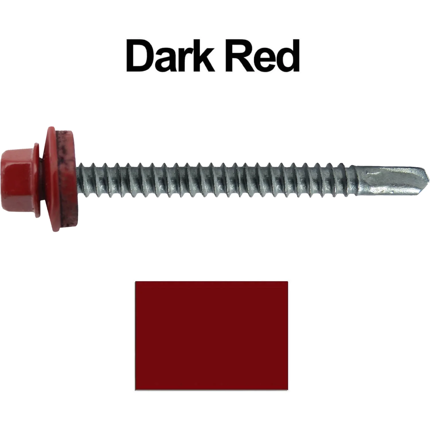 #12 X 3" Metal to Metal Type #3 Roofing Screws - Hex Washer Head - Self starting/self tapping - 5/8" EPDM washer. Colored head. - Image 68