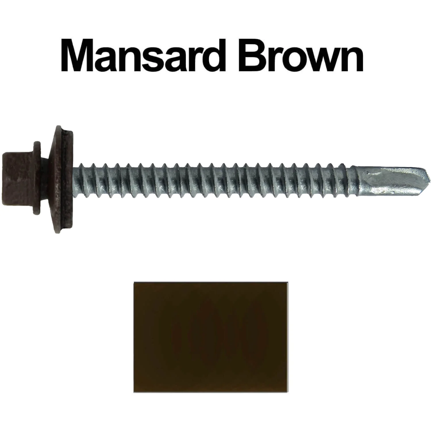 #12 X 3" Metal to Metal Type #3 Roofing Screws - Hex Washer Head - Self starting/self tapping - 5/8" EPDM washer. Colored head. - Image 76