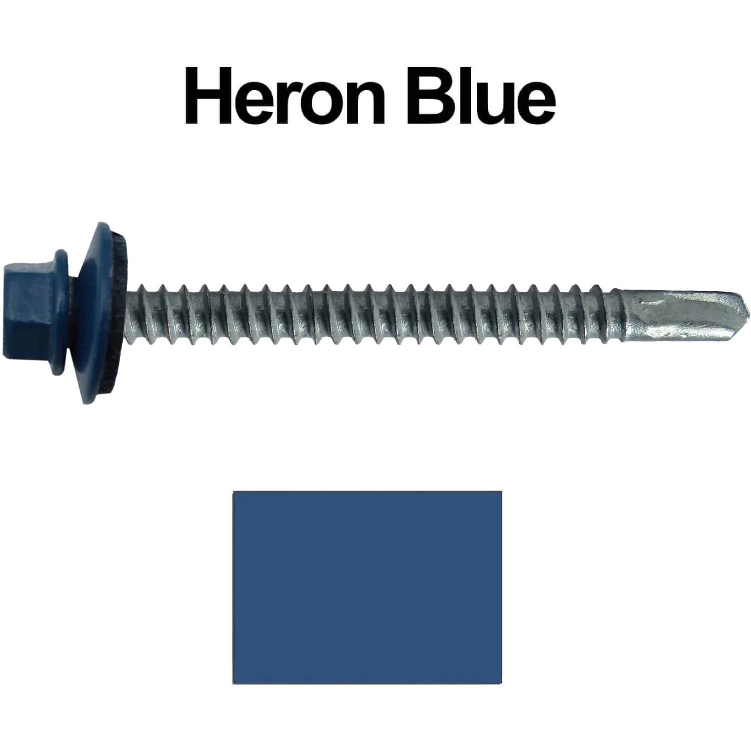 #12 X 3" Metal to Metal Type #3 Roofing Screws - Hex Washer Head - Self starting/self tapping - 5/8" EPDM washer. Colored head. - Image 77