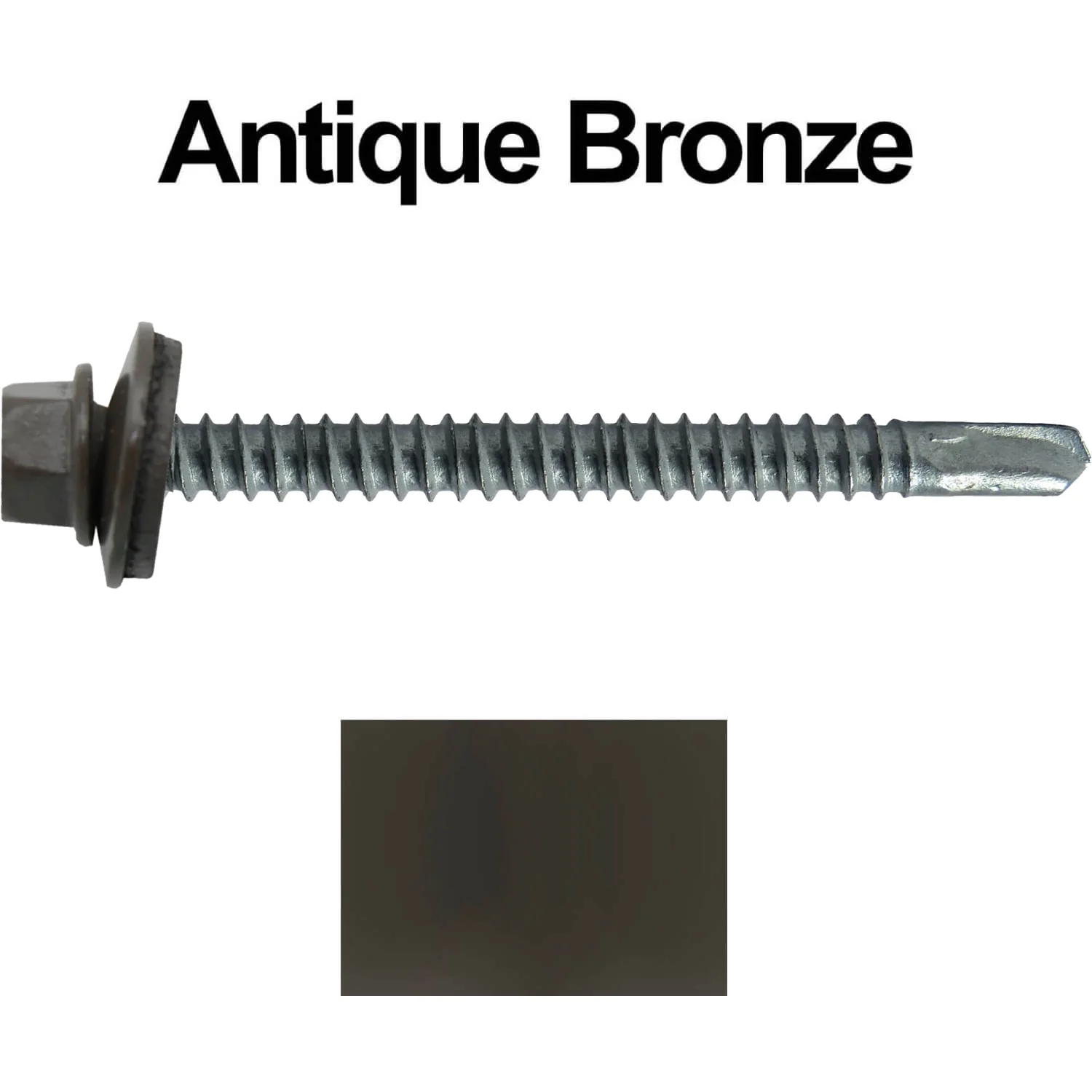 #12 X 3" Metal to Metal Type #3 Roofing Screws - Hex Washer Head - Self starting/self tapping - 5/8" EPDM washer. Colored head. - Image 84