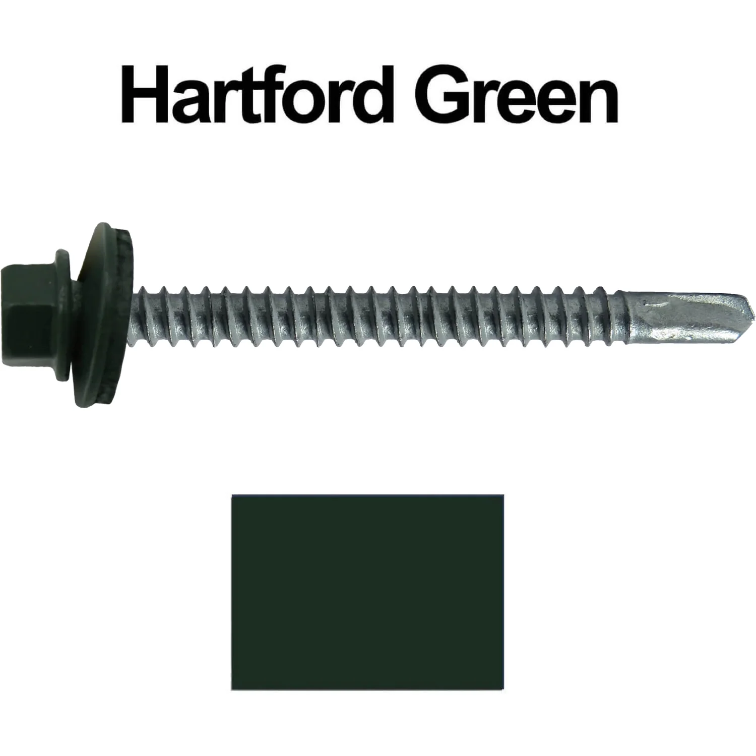#12 X 3" Metal to Metal Type #3 Roofing Screws - Hex Washer Head - Self starting/self tapping - 5/8" EPDM washer. Colored head. - Image 85