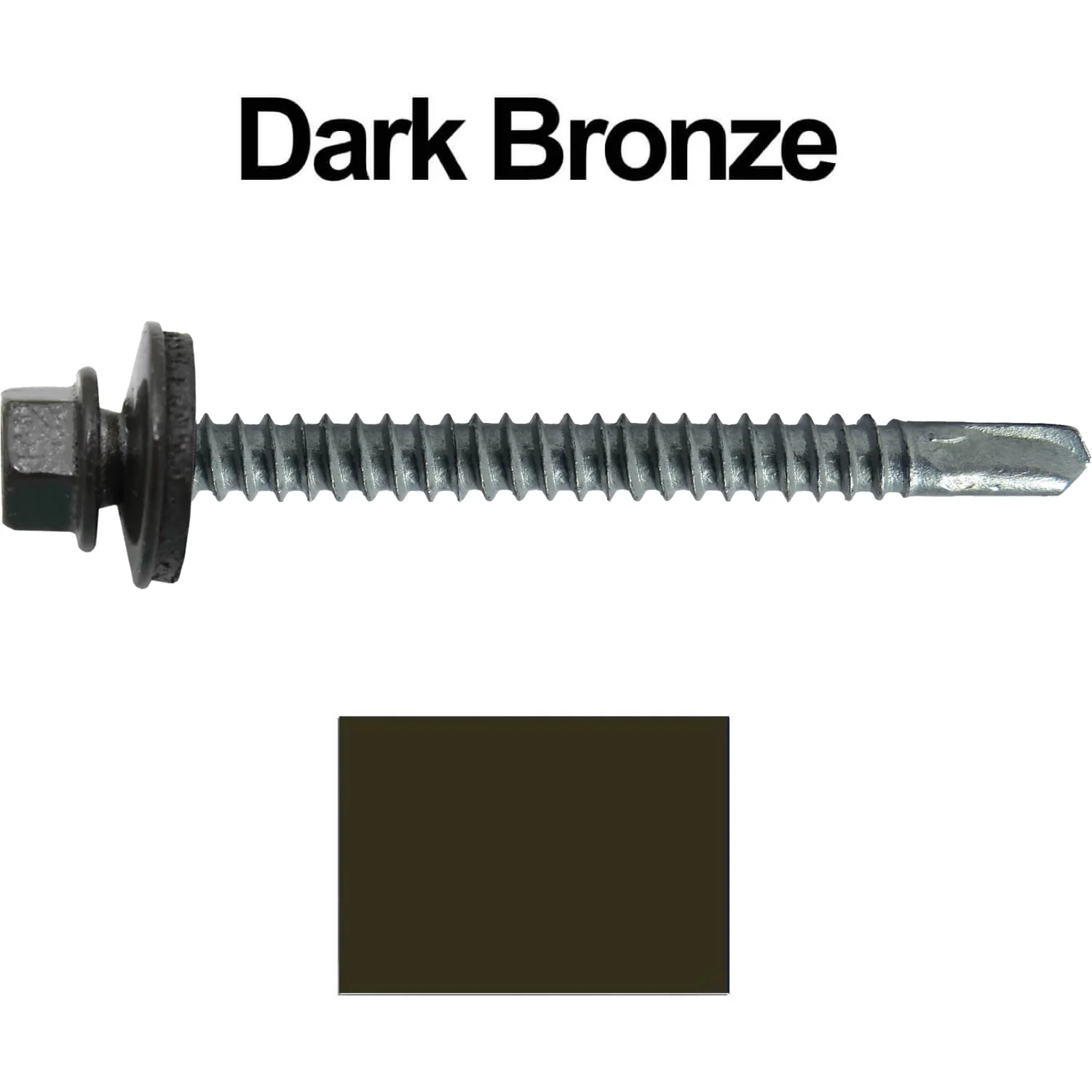 #12 X 3" Metal to Metal Type #3 Roofing Screws - Hex Washer Head - Self starting/self tapping - 5/8" EPDM washer. Colored head. - Image 92