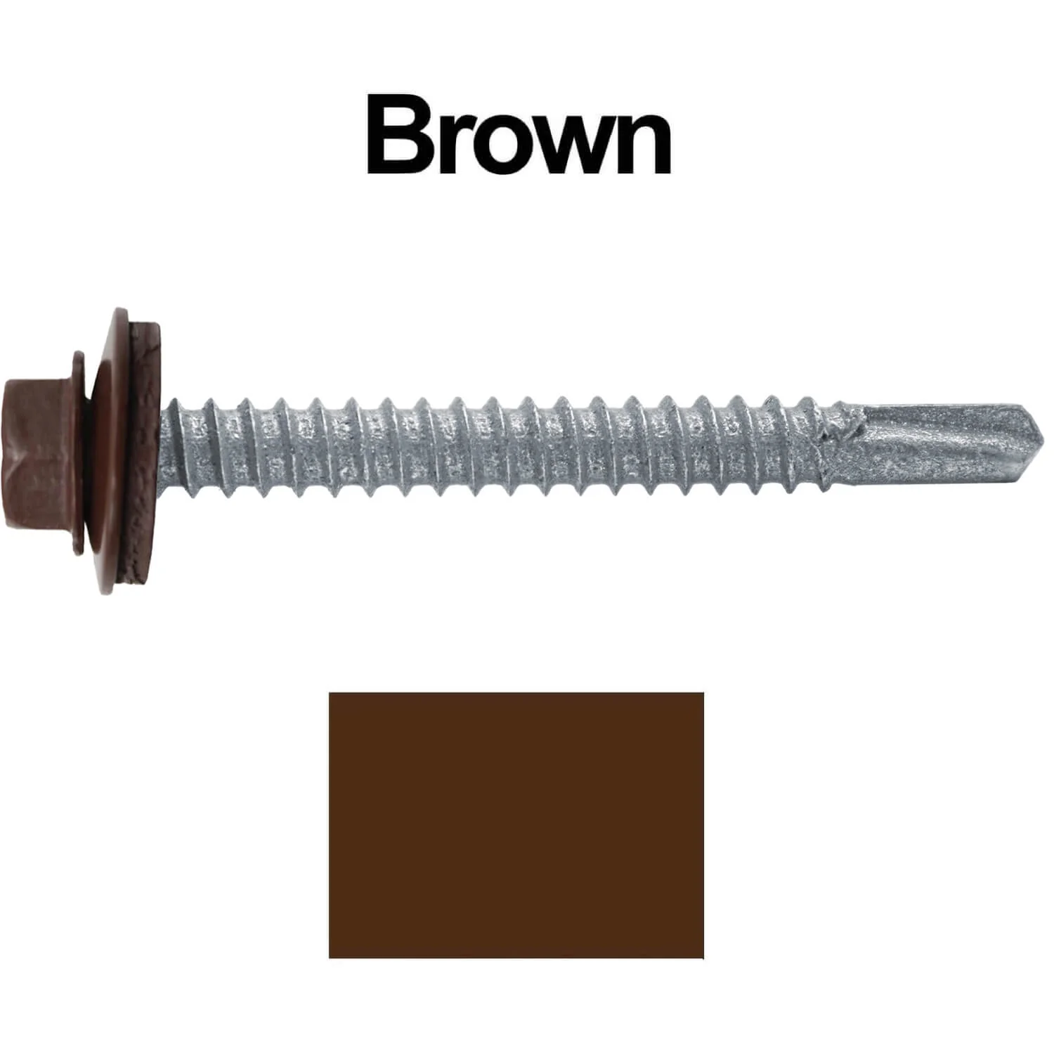 #12 x 2" Metal to Metal Type #3 Metal Roofing Screws - Hex Head Drill Point - 9/16" EPDM Washer. - Image 11