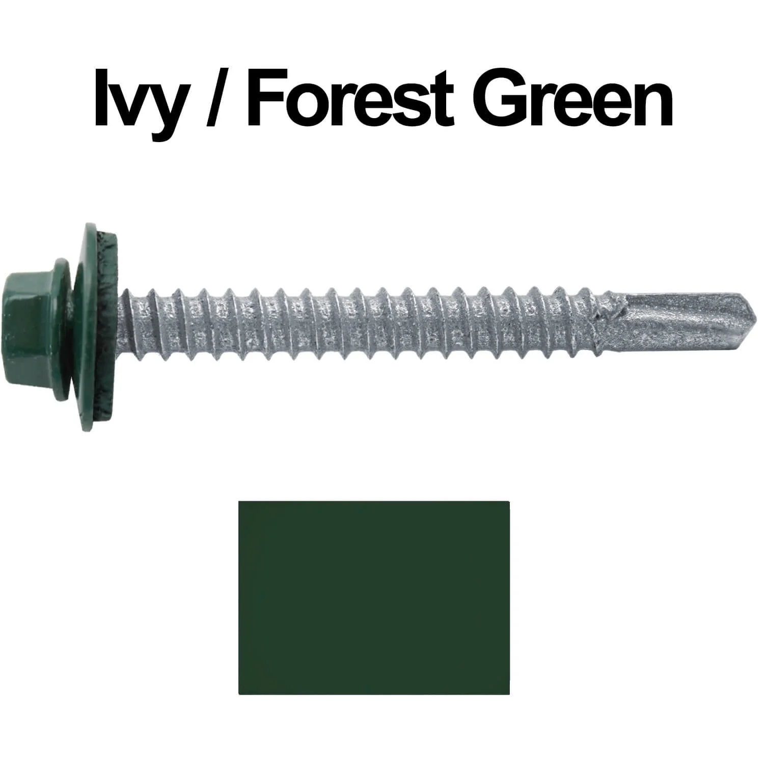 #12 x 2" Metal to Metal Type #3 Metal Roofing Screws - Hex Head Drill Point - 9/16" EPDM Washer. - Image 30