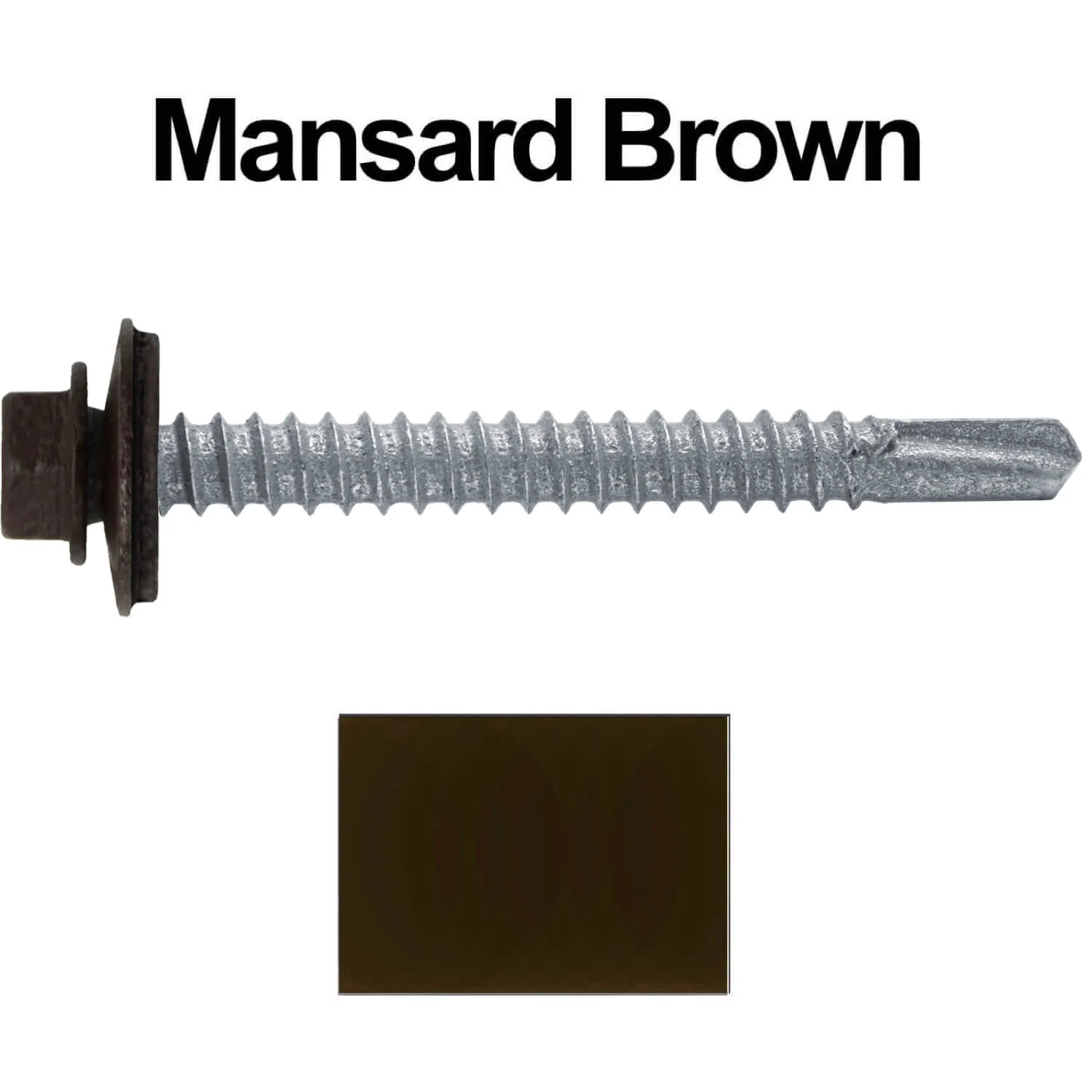 #12 x 2" Metal to Metal Type #3 Metal Roofing Screws - Hex Head Drill Point - 9/16" EPDM Washer. - Image 34
