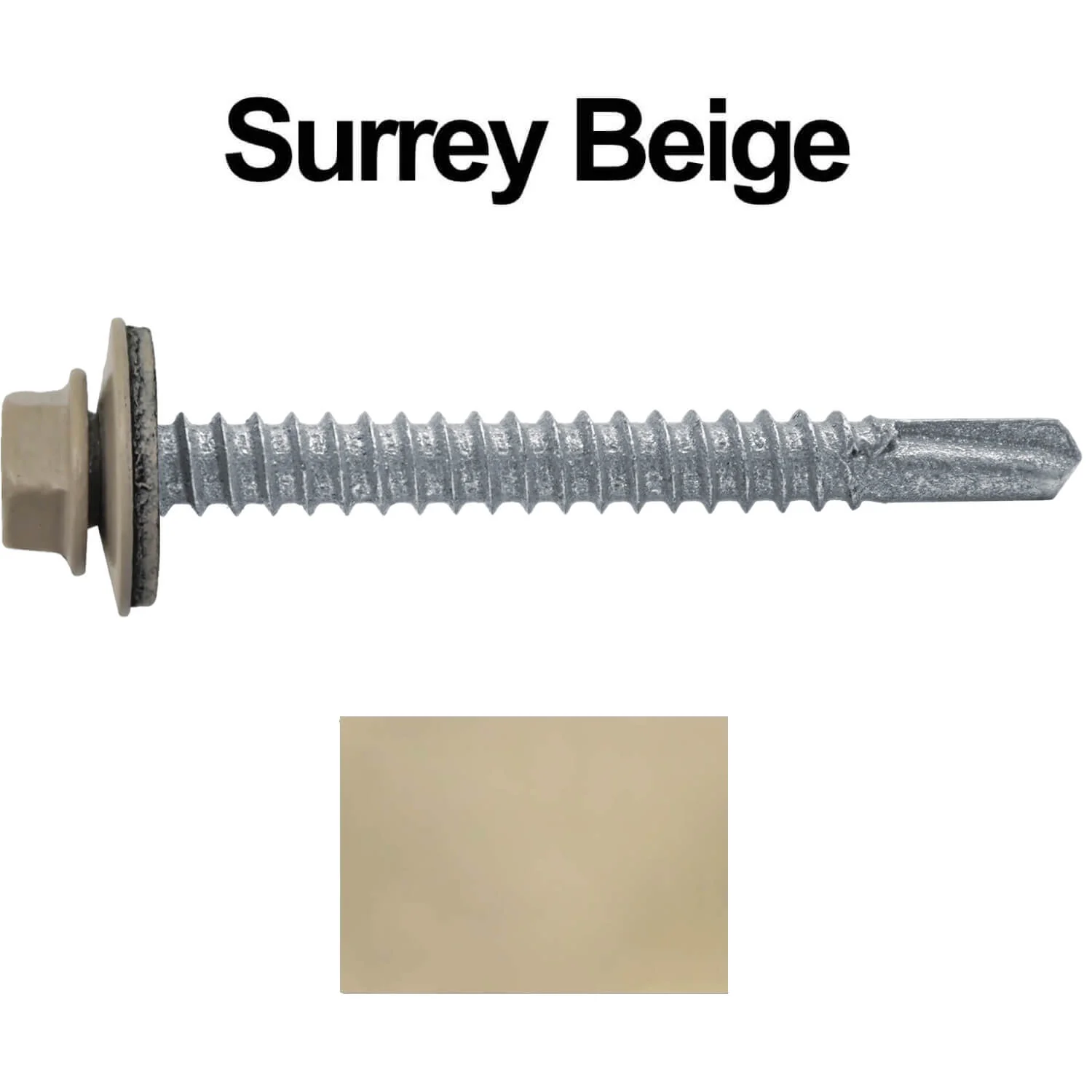 #12 x 2" Metal to Metal Type #3 Metal Roofing Screws - Hex Head Drill Point - 9/16" EPDM Washer. - Image 43