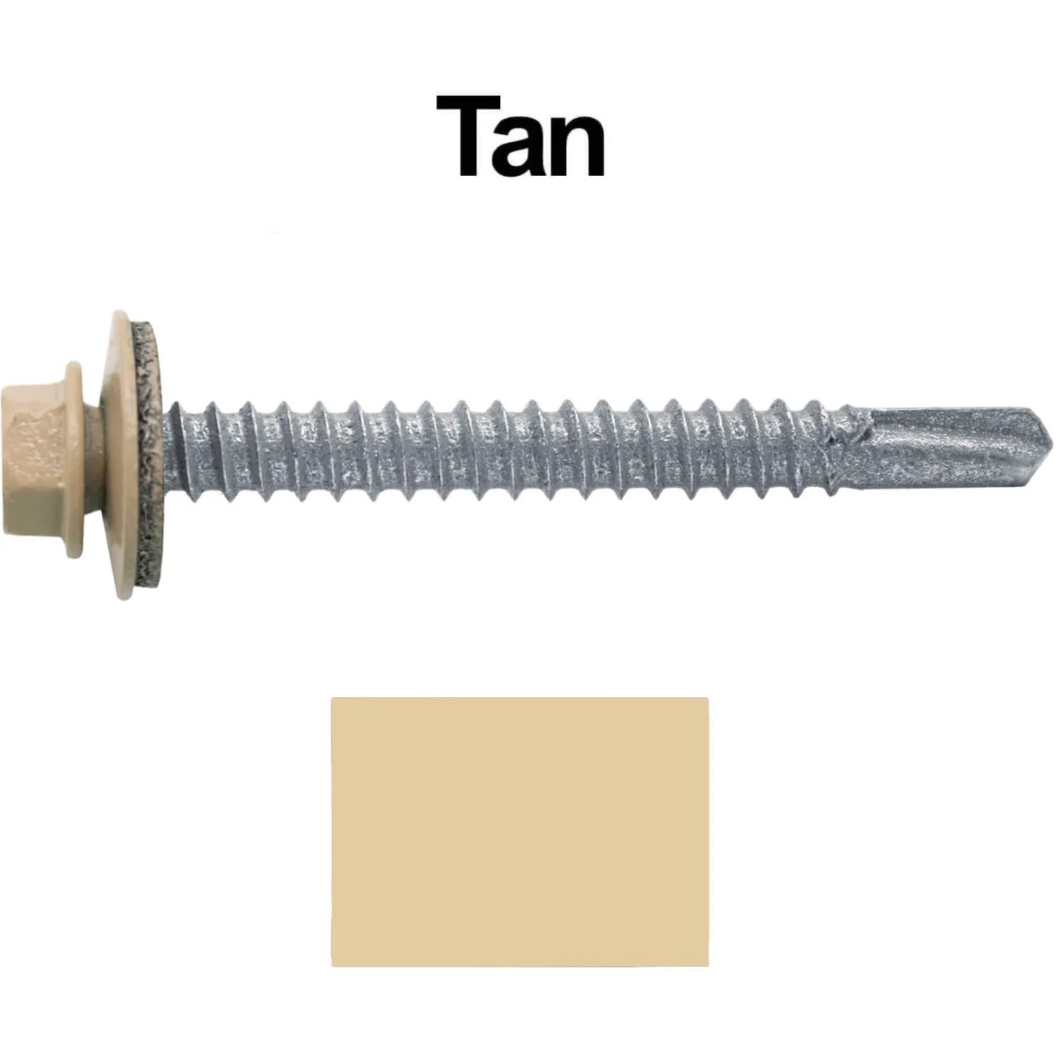 #12 x 2" Metal to Metal Type #3 Metal Roofing Screws - Hex Head Drill Point - 9/16" EPDM Washer. - Image 44