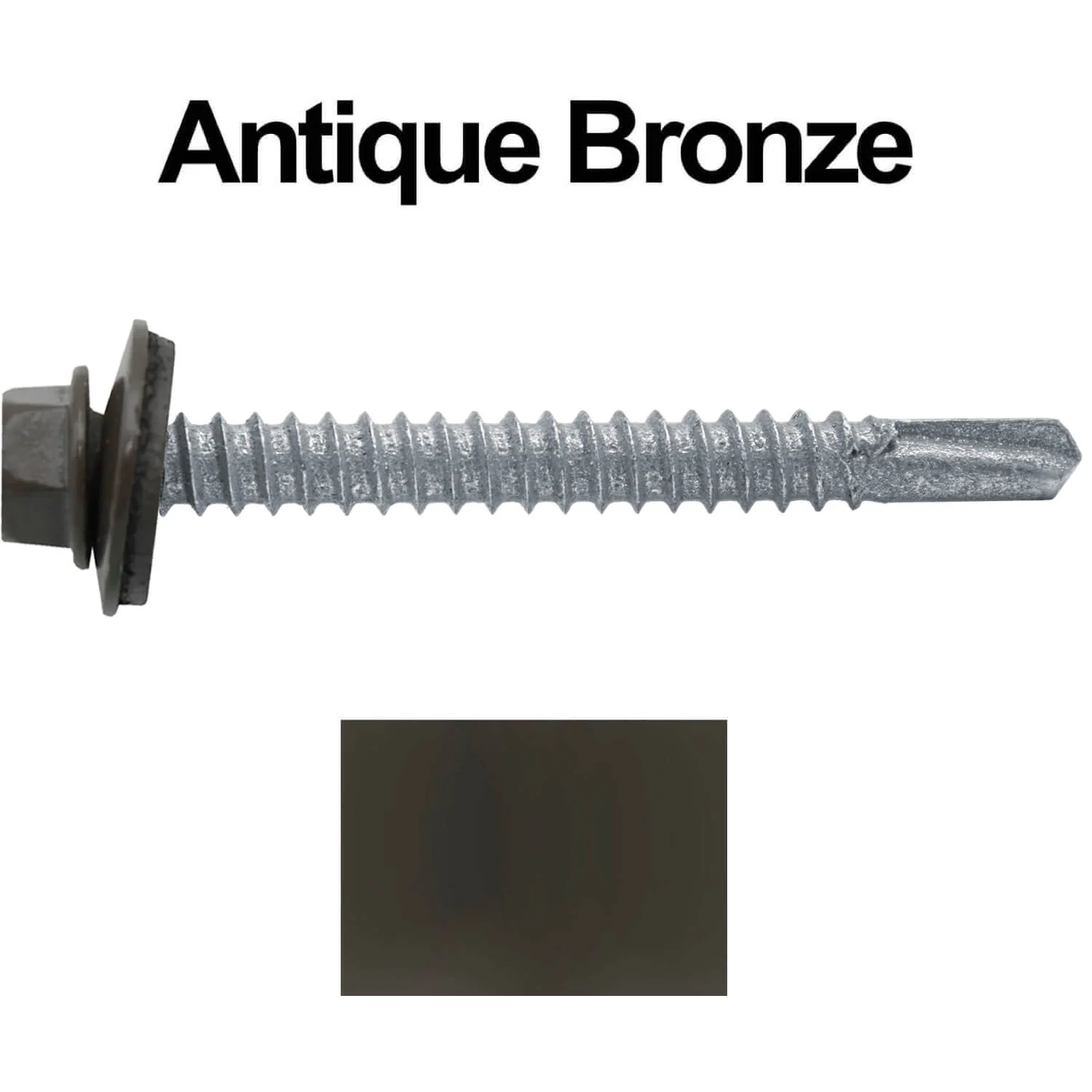 #12 x 2" Metal to Metal Type #3 Metal Roofing Screws - Hex Head Drill Point - 9/16" EPDM Washer. - Image 50