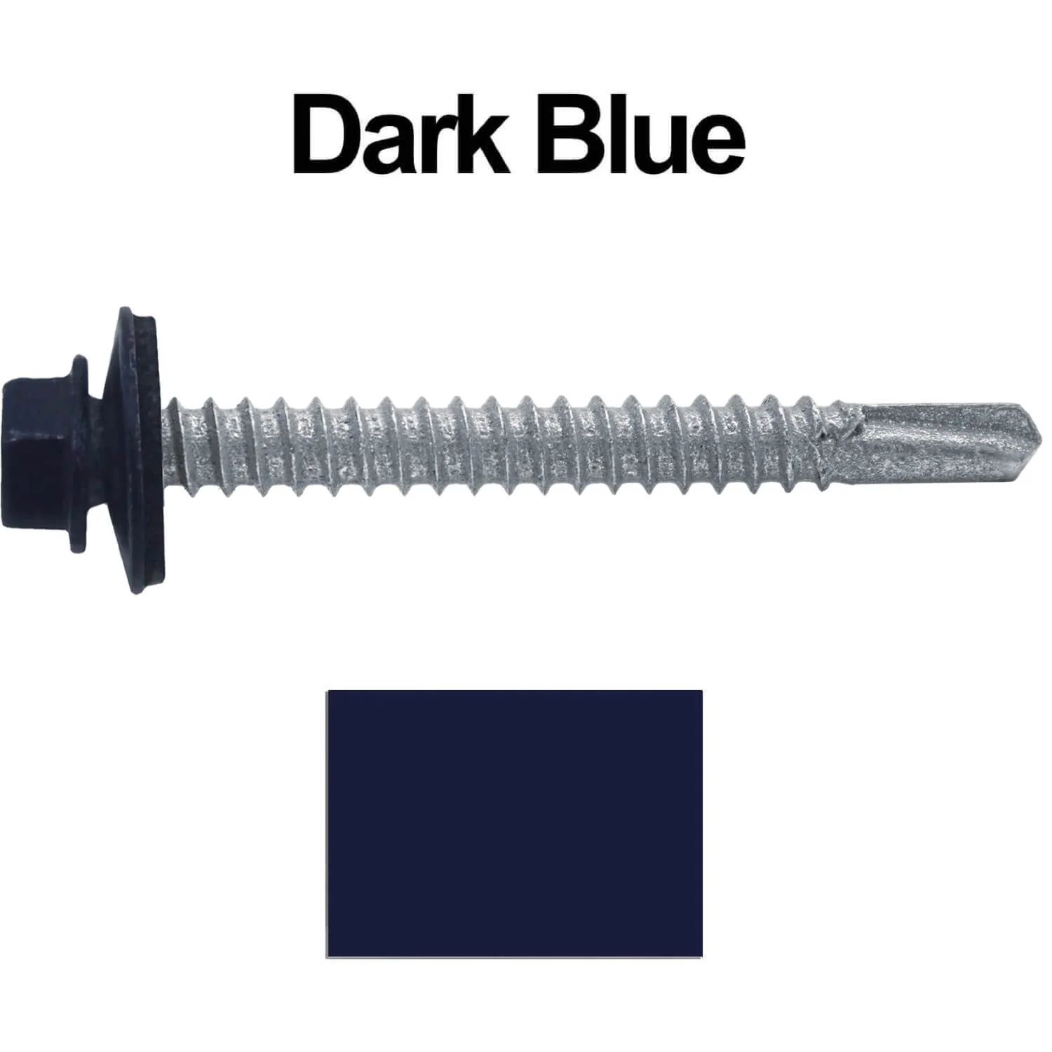 #12 x 2" Metal to Metal Type #3 Metal Roofing Screws - Hex Head Drill Point - 9/16" EPDM Washer. - Image 75