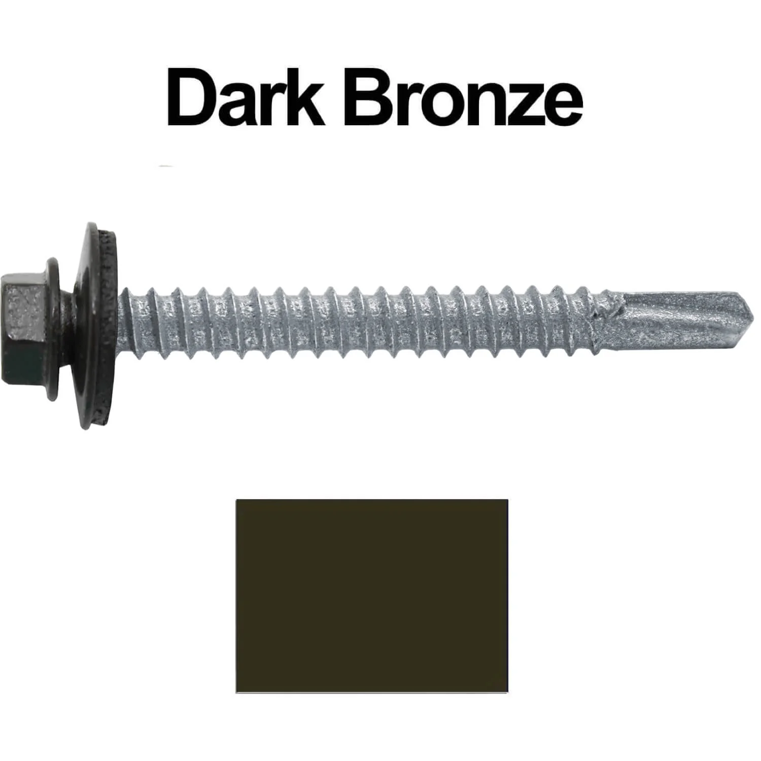 #12 x 2" Metal to Metal Type #3 Metal Roofing Screws - Hex Head Drill Point - 9/16" EPDM Washer. - Image 78