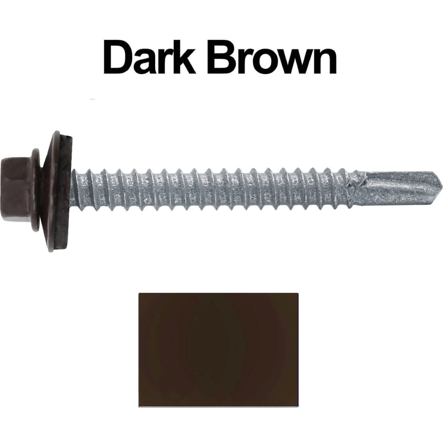 #12 x 2" Metal to Metal Type #3 Metal Roofing Screws - Hex Head Drill Point - 9/16" EPDM Washer. - Image 80