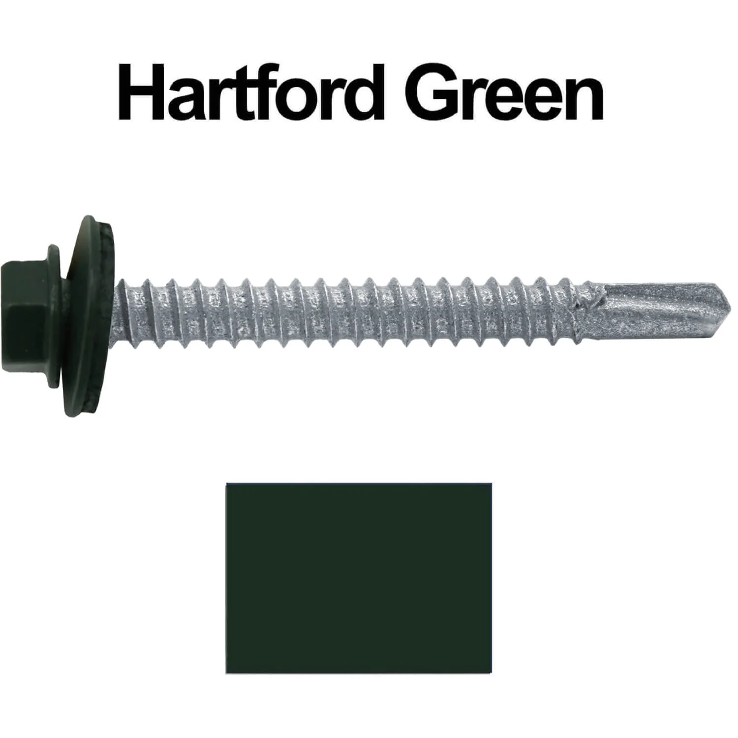 #12 x 2" Metal to Metal Type #3 Metal Roofing Screws - Hex Head Drill Point - 9/16" EPDM Washer. - Image 90