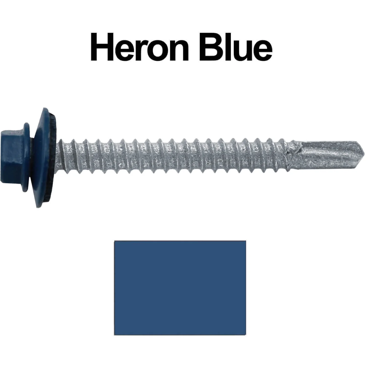 #12 x 2" Metal to Metal Type #3 Metal Roofing Screws - Hex Head Drill Point - 9/16" EPDM Washer. - Image 93
