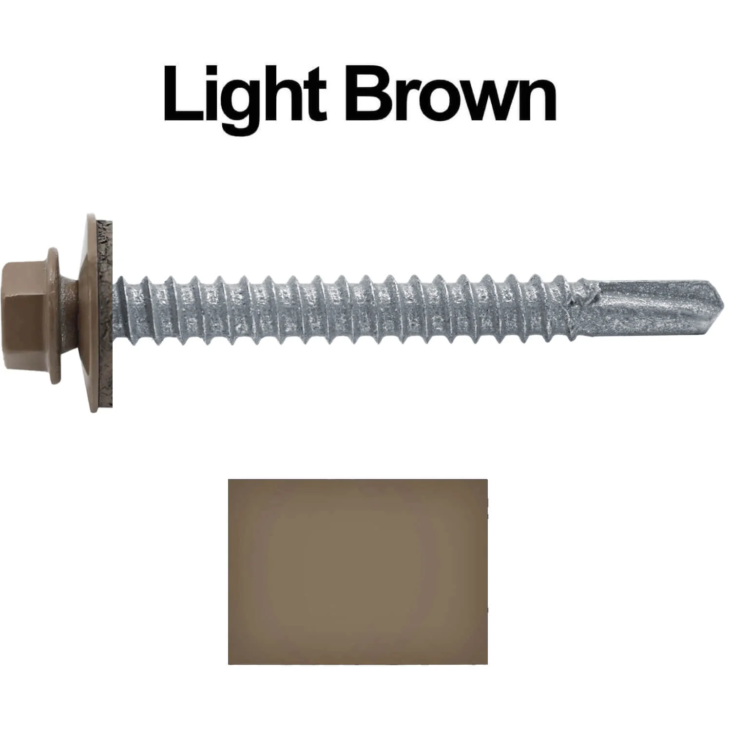 #12 x 2" Metal to Metal Type #3 Metal Roofing Screws - Hex Head Drill Point - 9/16" EPDM Washer. - Image 99