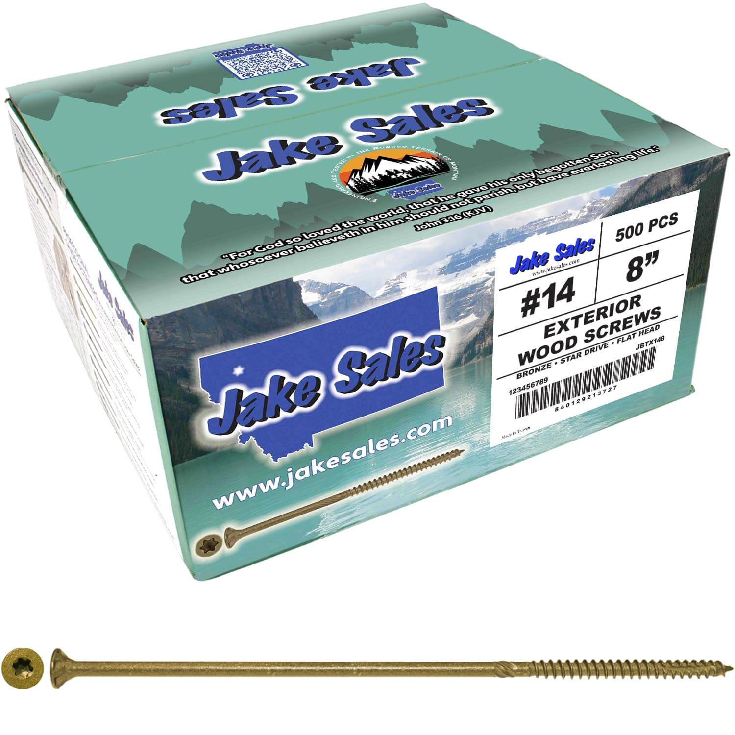 #14 x 5" - 8" Bronze Exterior Coated Wood Screws - Extra Long Bronze Wood Screw with Torx/Star Drive Head - Multipurpose Torx/Star Drive Wood Screws - Image 18