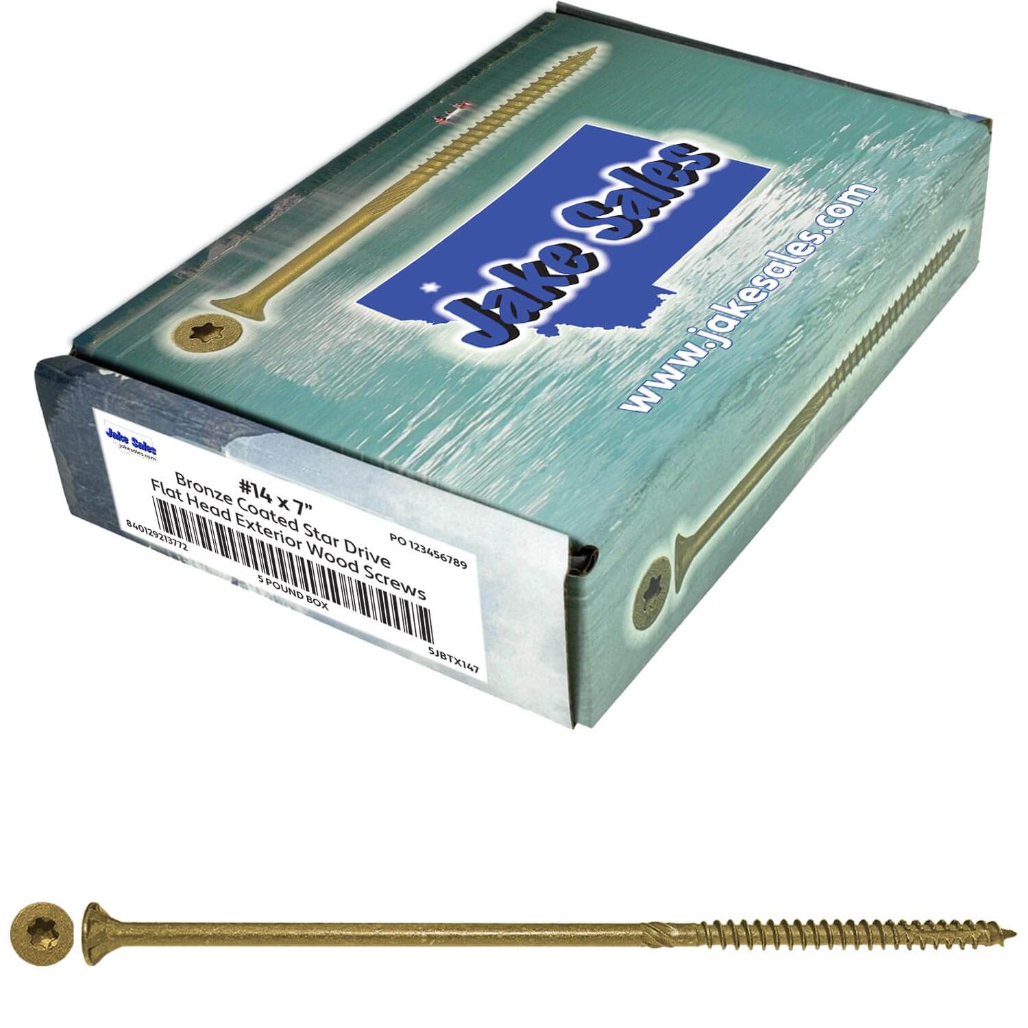 #14 x 5" - 8" Bronze Exterior Coated Wood Screws - Extra Long Bronze Wood Screw with Torx/Star Drive Head - Multipurpose Torx/Star Drive Wood Screws - Image 33