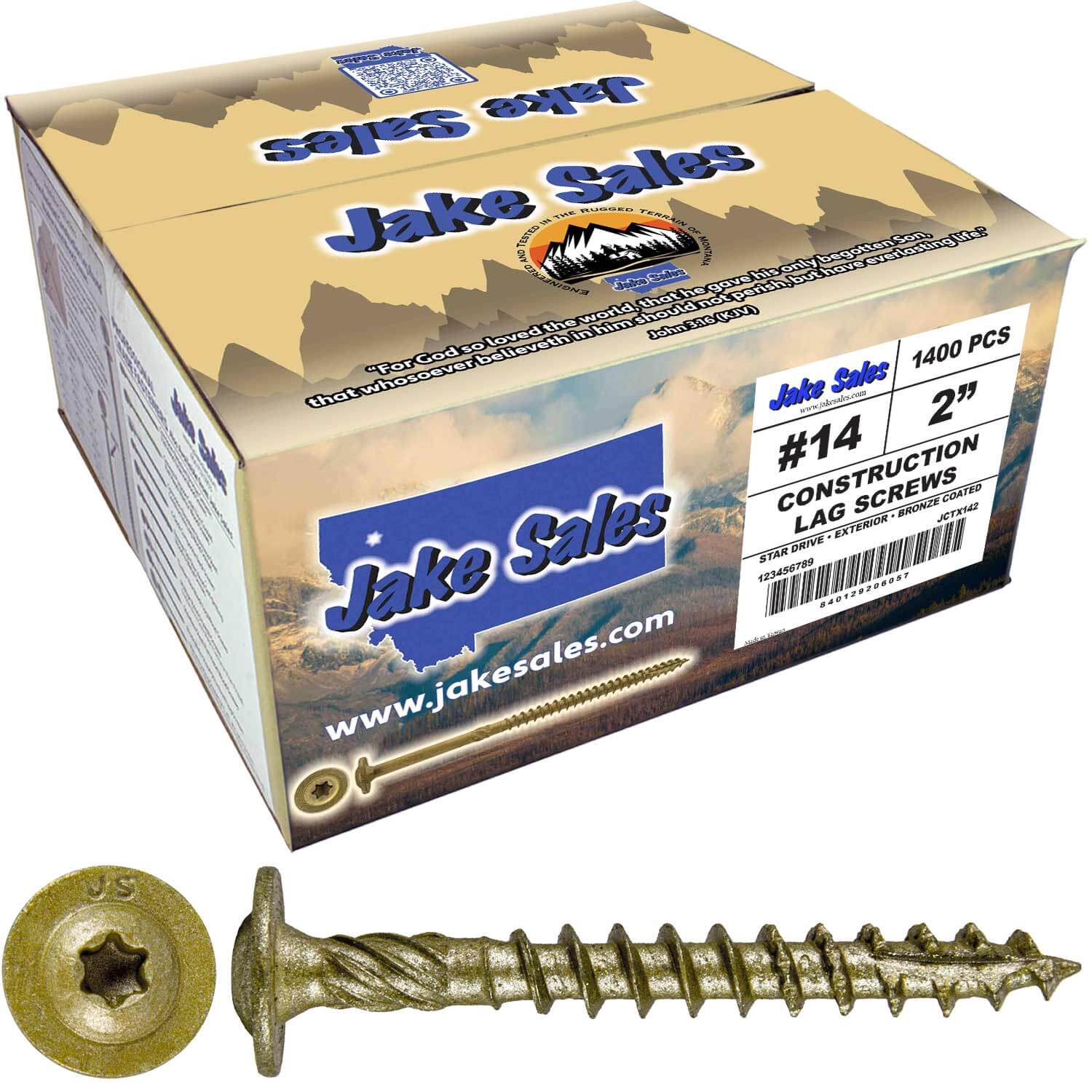 #14 Construction Lag Screws - Exterior Coated Torx/Star Drive Heavy Duty Structural Lag With Modified Truss Washer Head - Image 10
