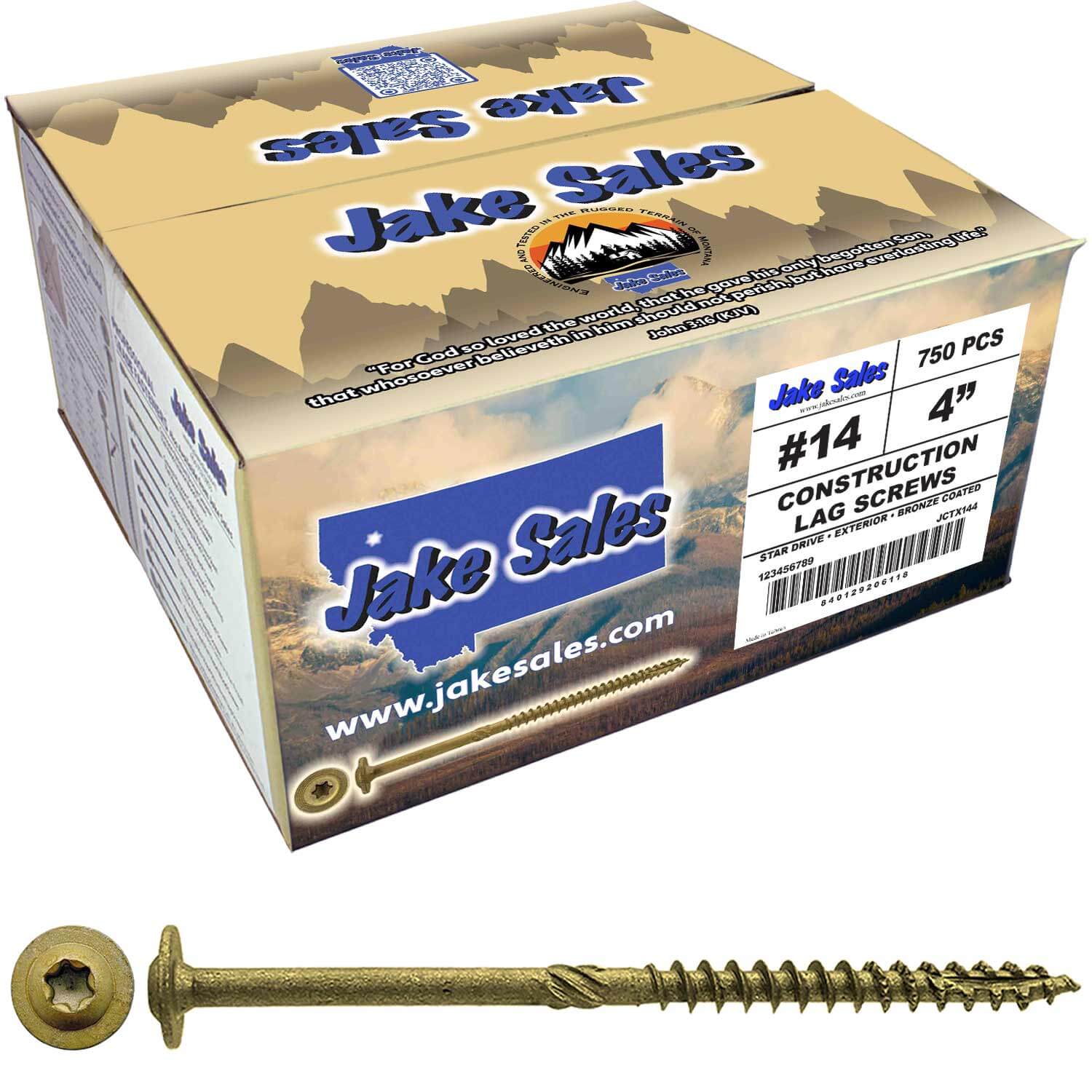 #14 Construction Lag Screws - Exterior Coated Torx/Star Drive Heavy Duty Structural Lag With Modified Truss Washer Head - Image 16
