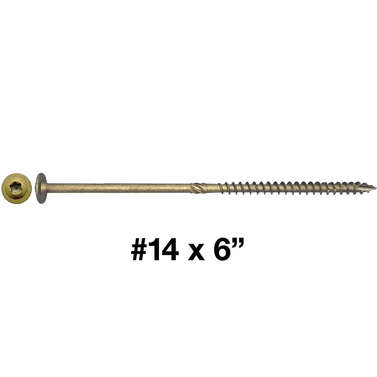 #14 Construction Lag Screws - Exterior Coated Torx/Star Drive Heavy Duty Structural Lag With Modified Truss Washer Head - Image 19