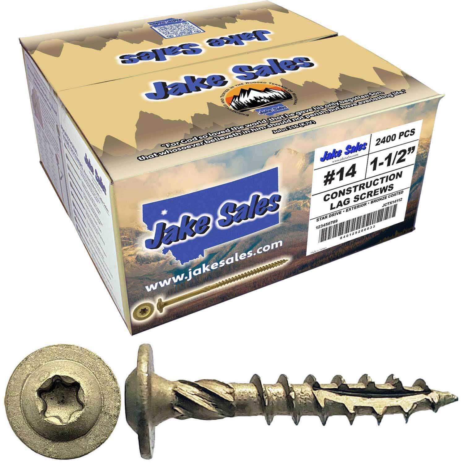 #14 Construction Lag Screws - Exterior Coated Torx/Star Drive Heavy Duty Structural Lag With Modified Truss Washer Head - Image 22