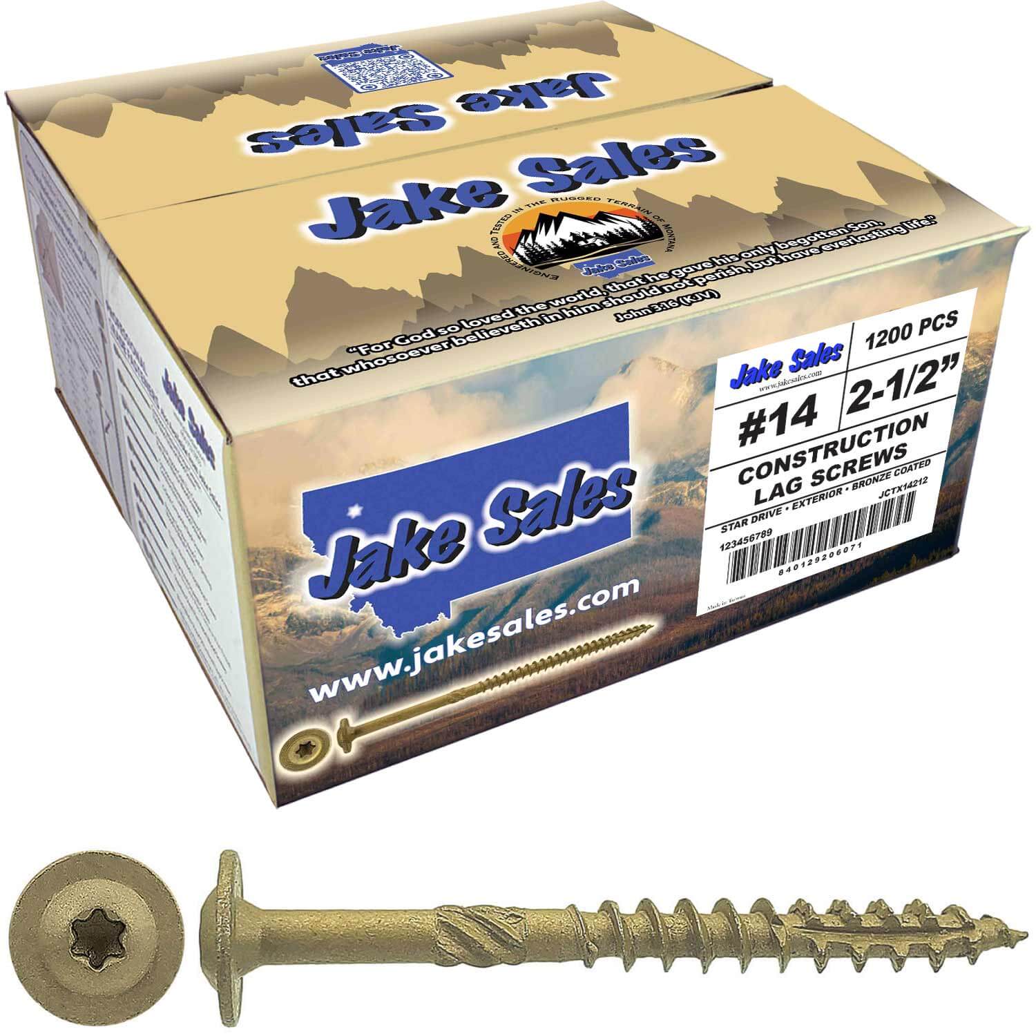 #14 Construction Lag Screws - Exterior Coated Torx/Star Drive Heavy Duty Structural Lag With Modified Truss Washer Head - Image 24