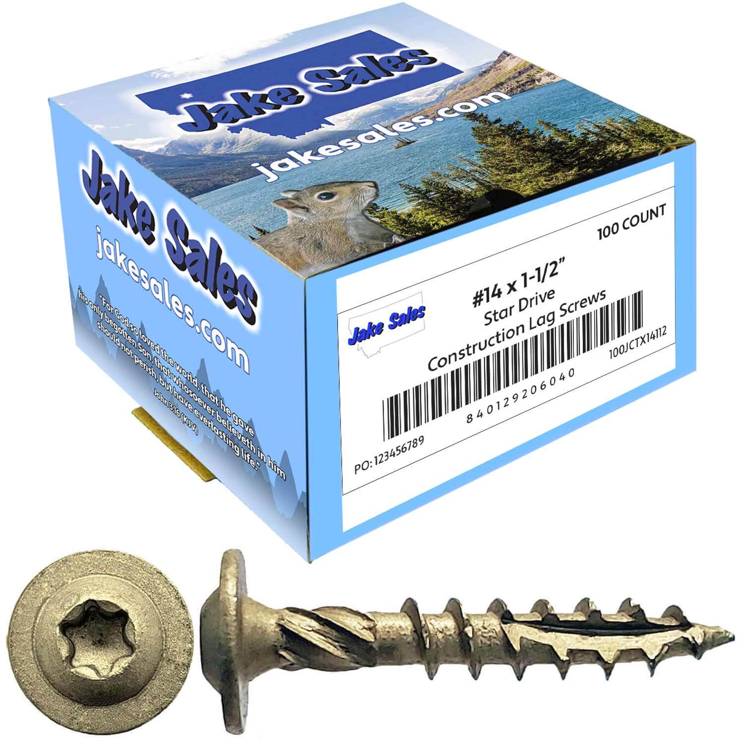 #14 Construction Lag Screws - Exterior Coated Torx/Star Drive Heavy Duty Structural Lag With Modified Truss Washer Head - Image 35