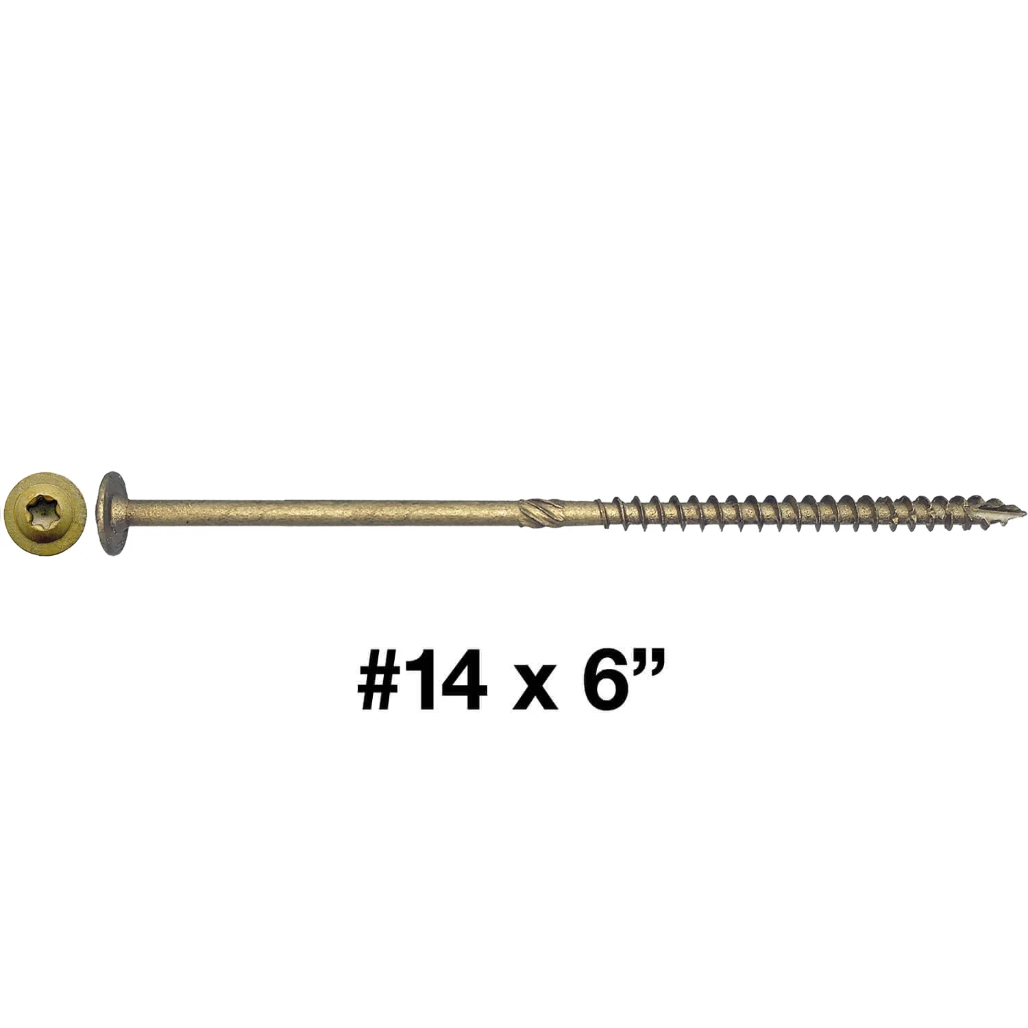 #14 Construction Lag Screws - Exterior Coated Torx/Star Drive Heavy Duty Structural Lag With Modified Truss Washer Head - Image 41