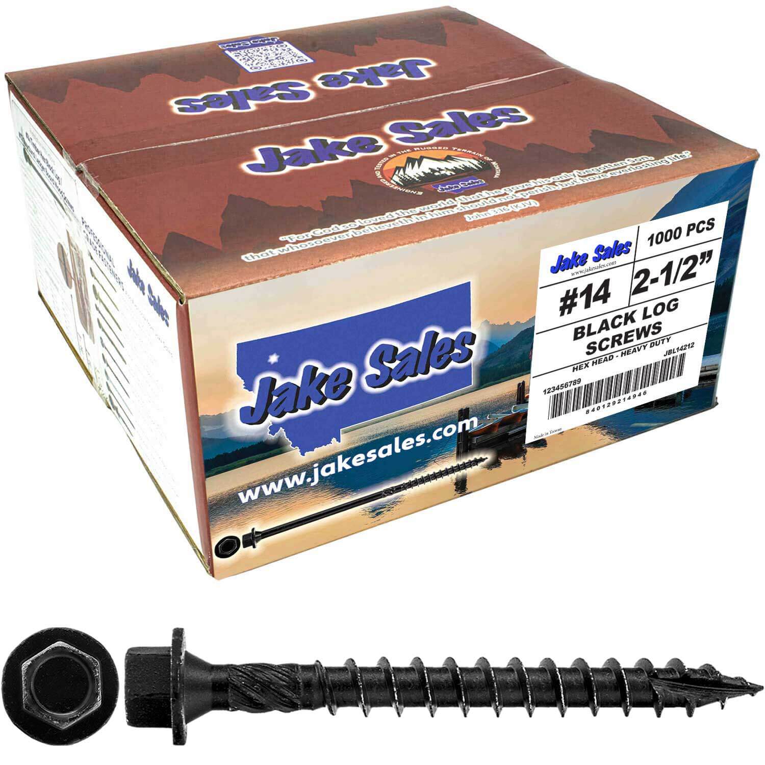 #14 Heavy-Duty Black Timber, Log & Structural Wood Screws - Exterior Coated - Use for Fastening Ledger Boards, Large Timbers, Logs and more. - Image 103