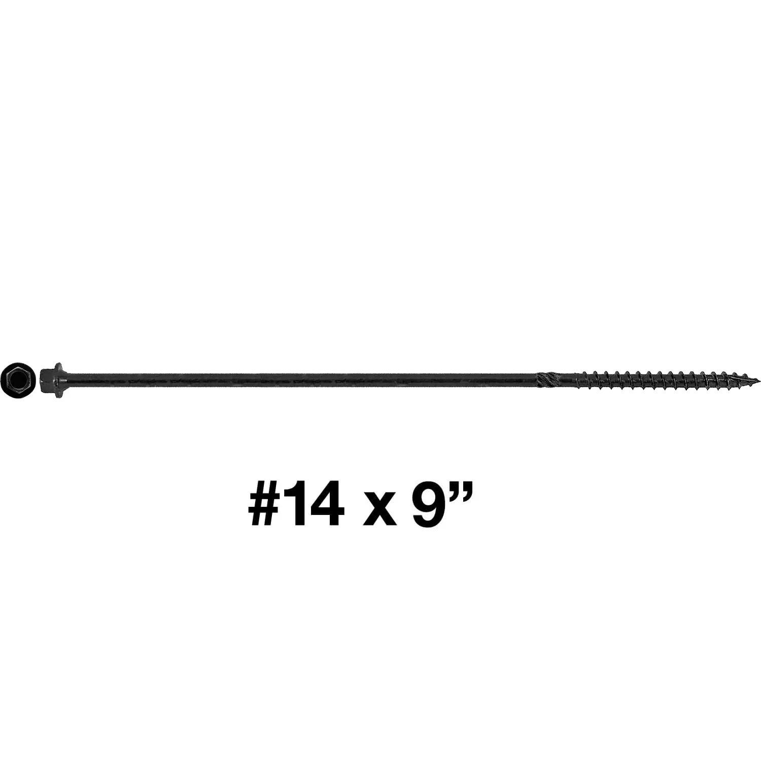 #14 Heavy-Duty Black Timber, Log & Structural Wood Screws - Exterior Coated - Use for Fastening Ledger Boards, Large Timbers, Logs and more. - Image 111