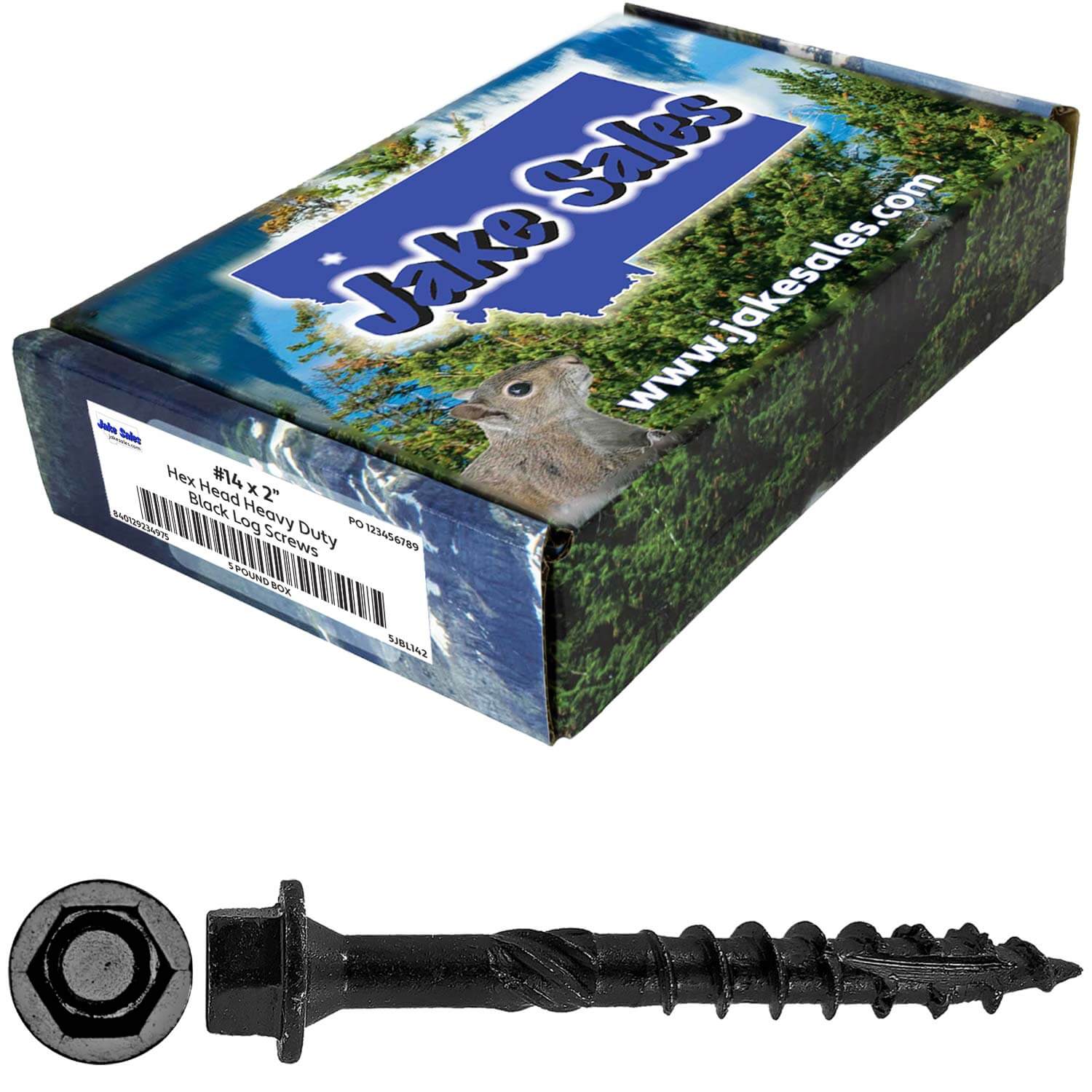 #14 Heavy-Duty Black Timber, Log & Structural Wood Screws - Exterior Coated - Use for Fastening Ledger Boards, Large Timbers, Logs and more. - Image 119